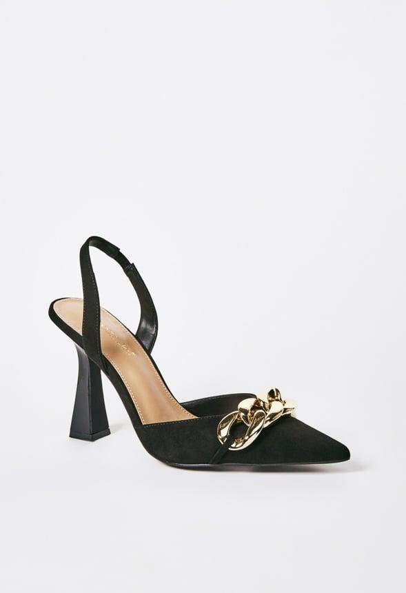 JustFab Margaux Platform Loafer Pump Womens Black/ White Size 8.5 Product Image