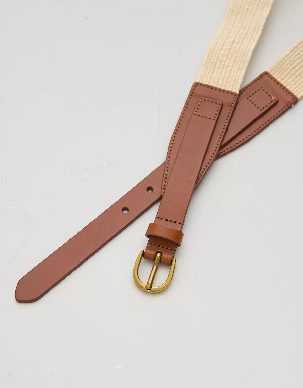 AE77 Premium Raffia Leather Belt Product Image
