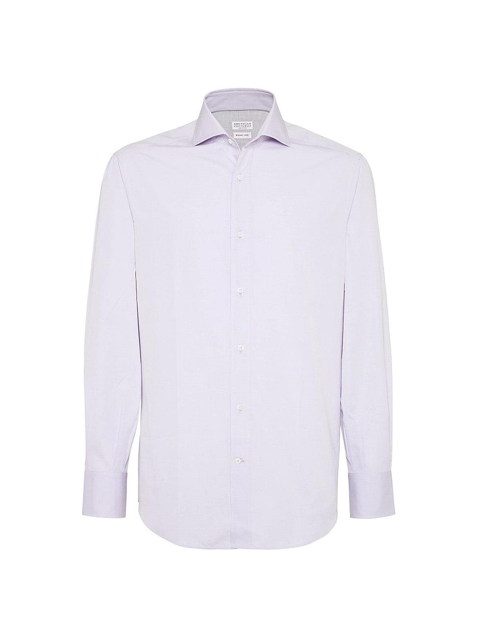Mens Poplin Basic Fit Shirt with Spread Collar Product Image