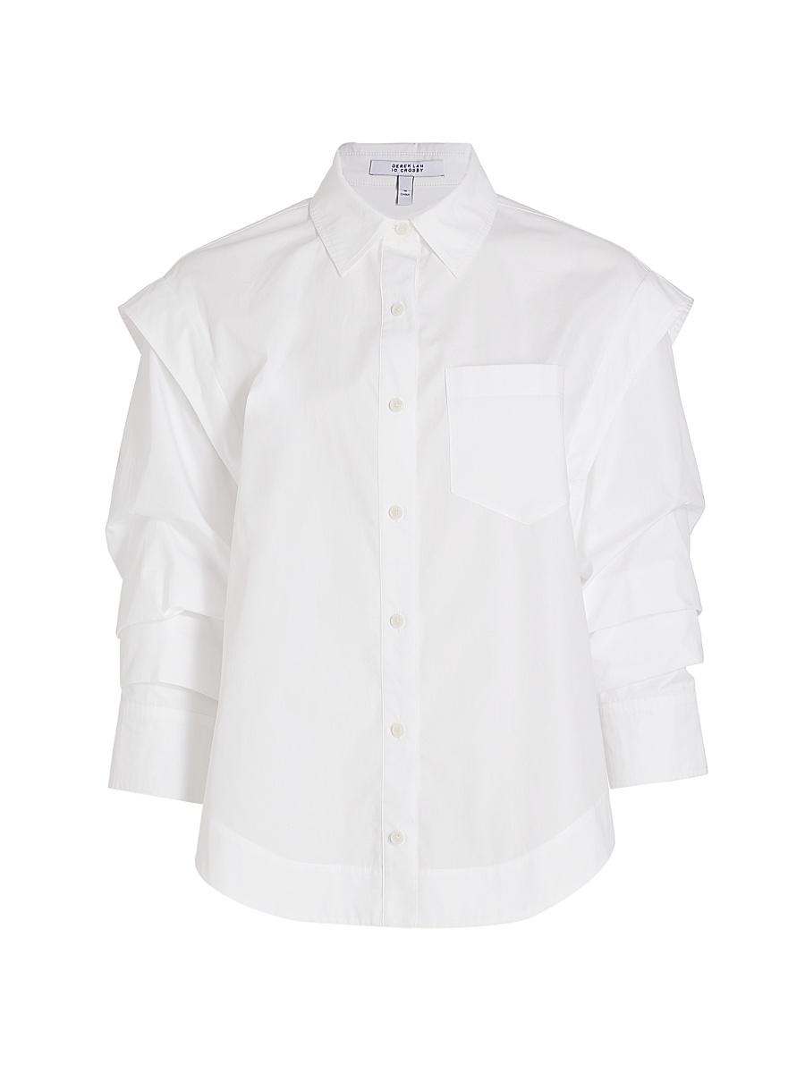 Womens Marley Ruched Sleeve Button Down Product Image