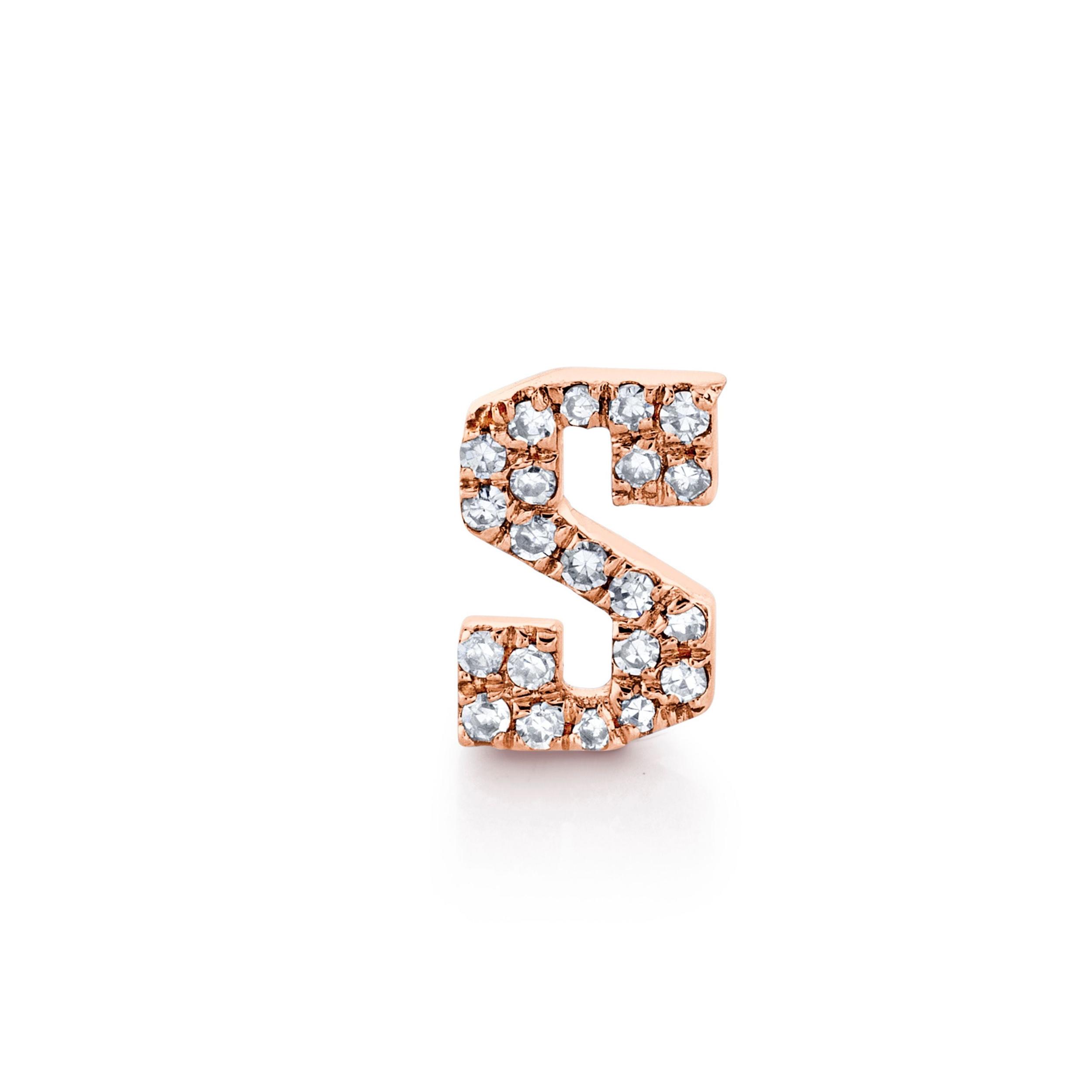 DIAMOND SINGLE PAVE INITIAL STUD Product Image