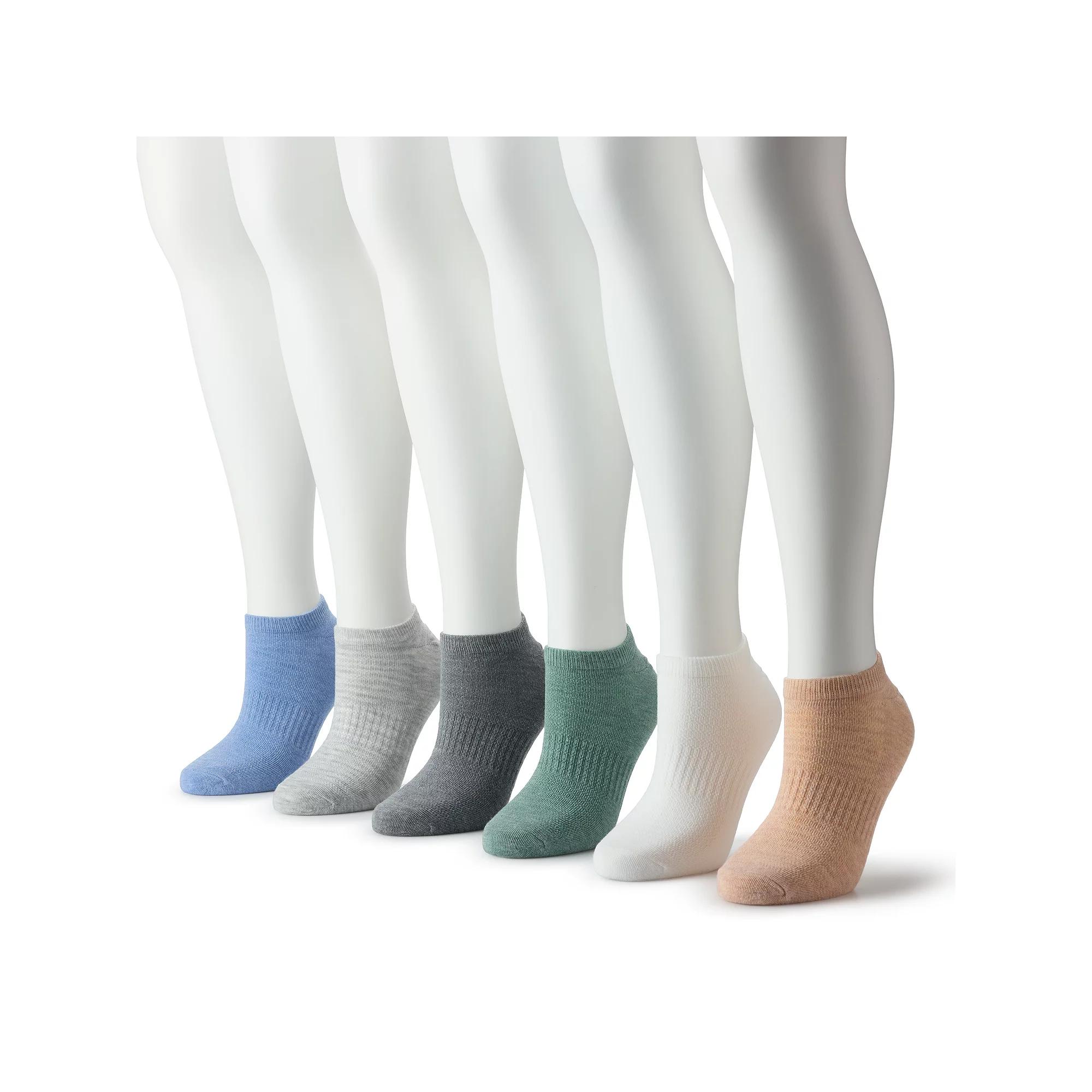 Women's FLX 6-Pack Athletic No Show Socks, Size: 9-11, White Product Image