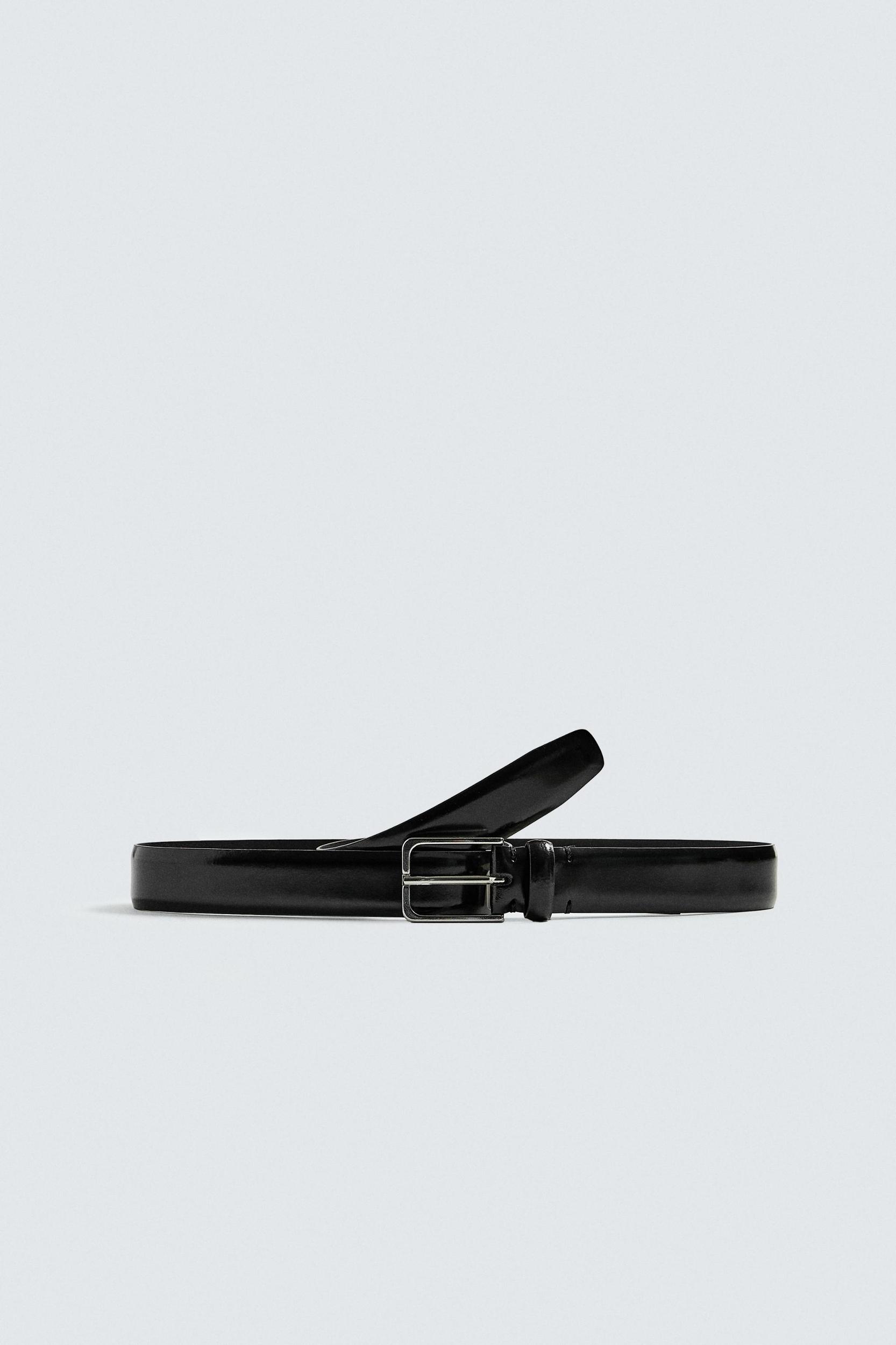 TOPSTITCHED LEATHER BELT Product Image