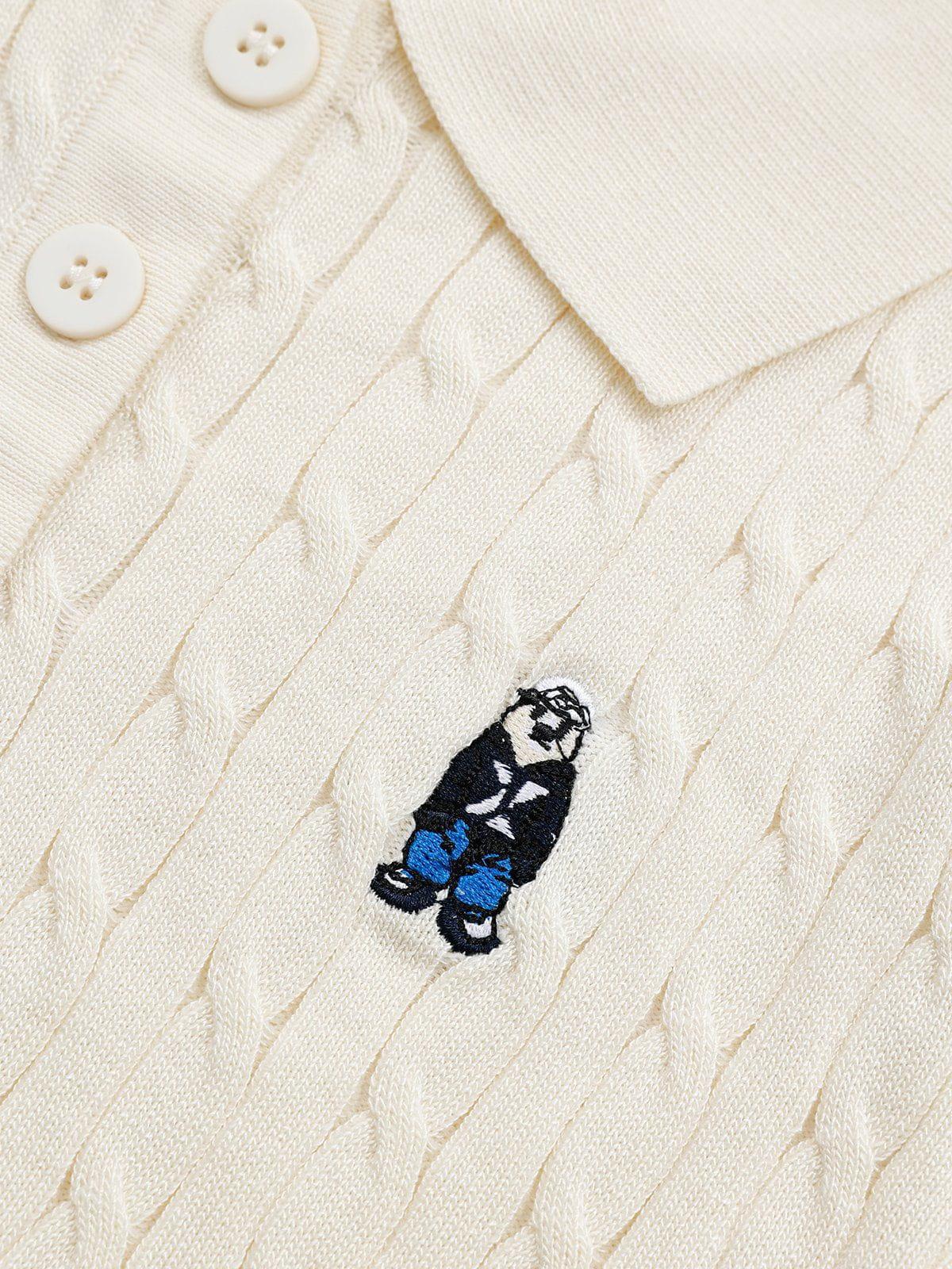 Aelfric Eden Cartoon Embroidery Polo Tee Female Product Image