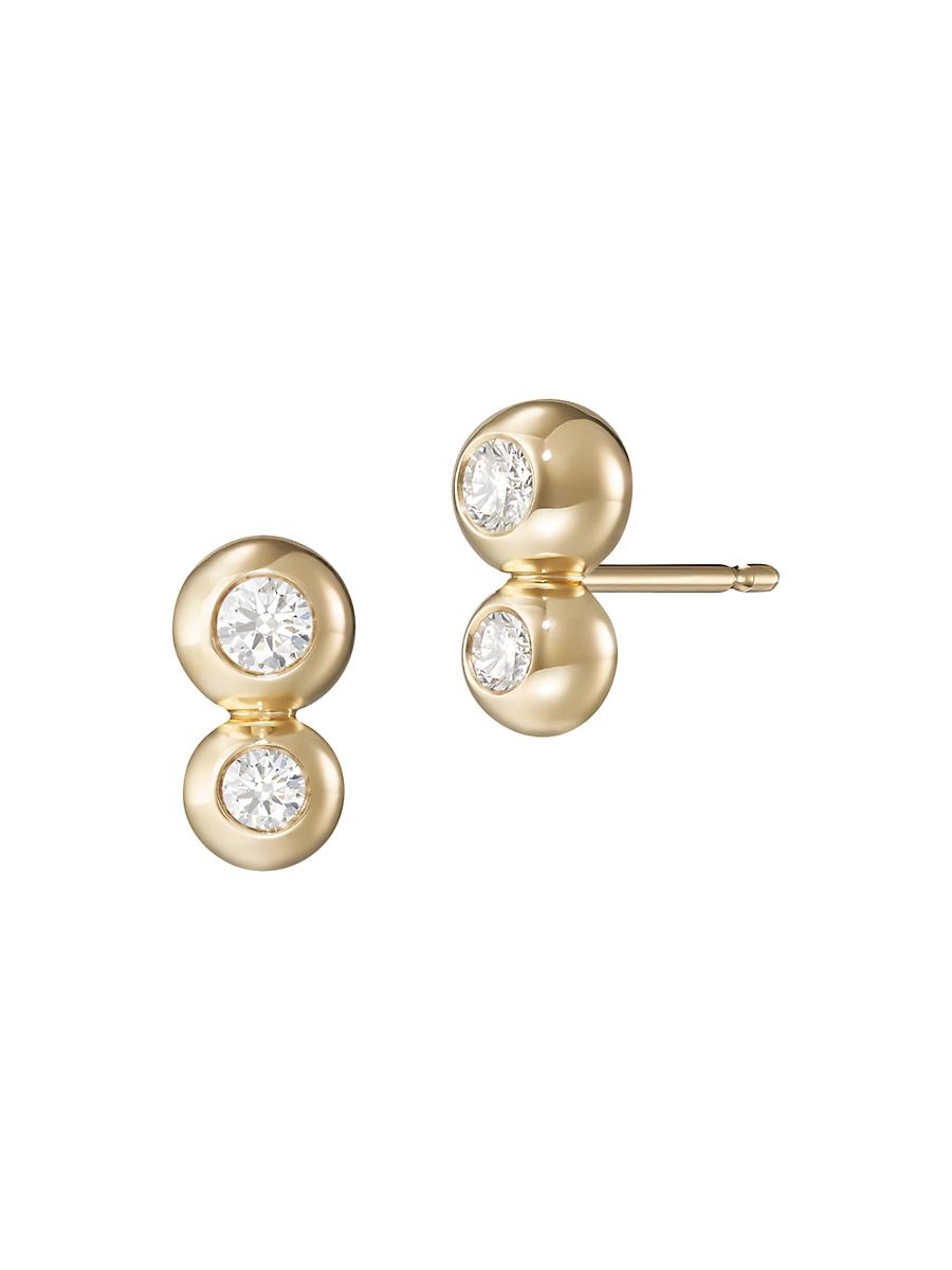 Womens Audrey Small 18K Yellow Gold & 0.19 TCW Diamond Double Stud Earrings Product Image