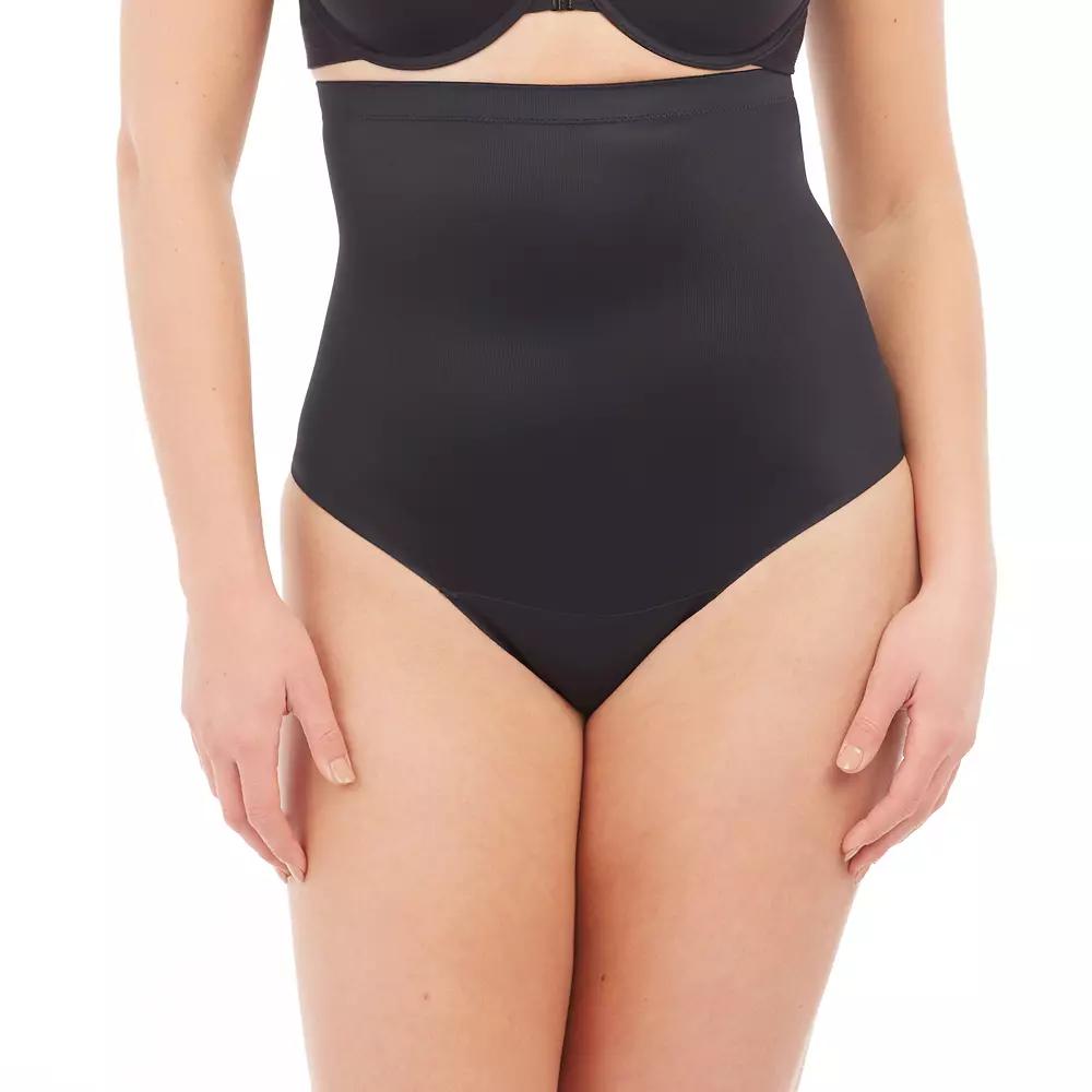 RED HOT by SPANX® Women's Firm Control Shapewear Flawless Finish High-Waist Thong 10241R, Size: Large, Very Black Product Image