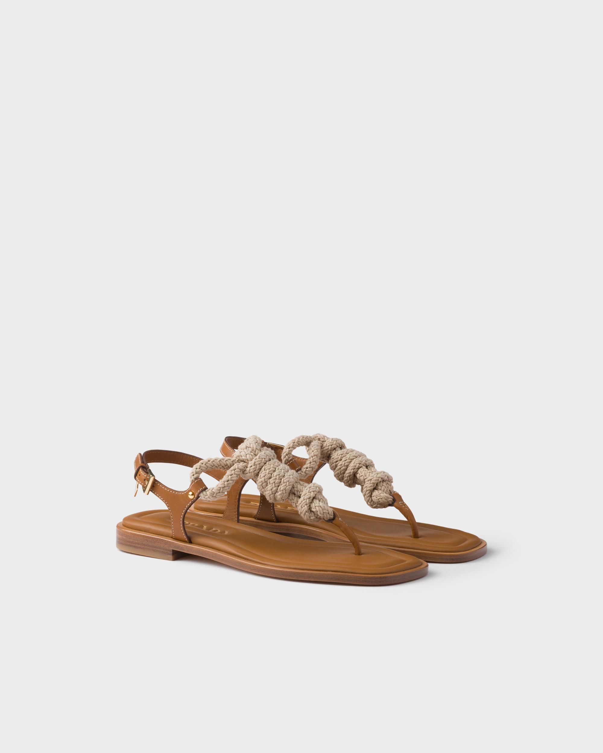 Leather and cord thong sandals Product Image