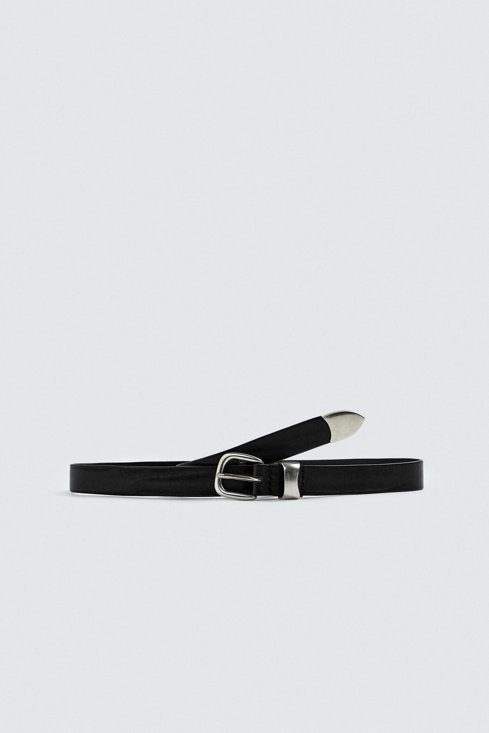 VINTAGE EFFECT LEATHER BELT Product Image