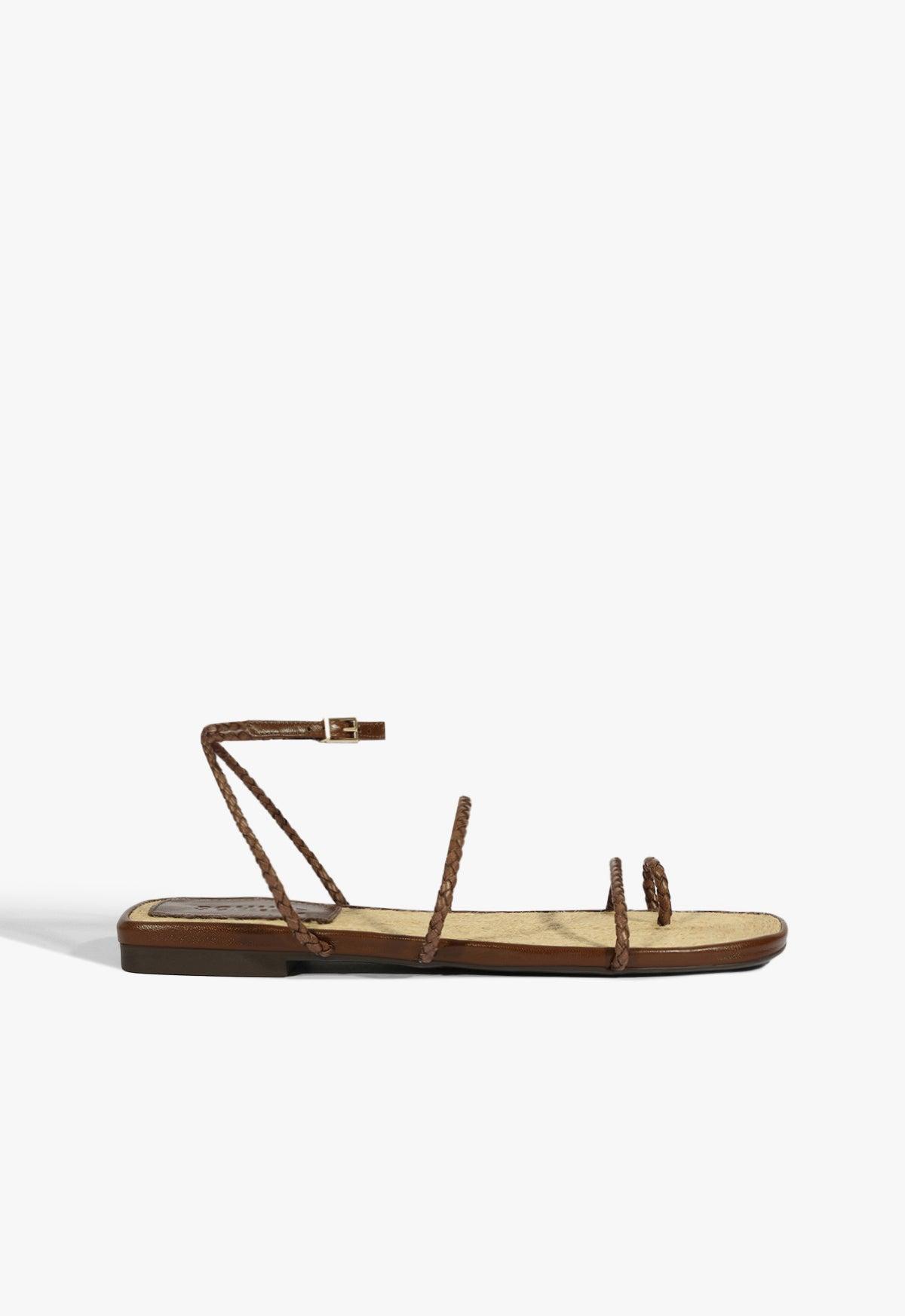Kaya Orange Leather Flat Sandal Product Image