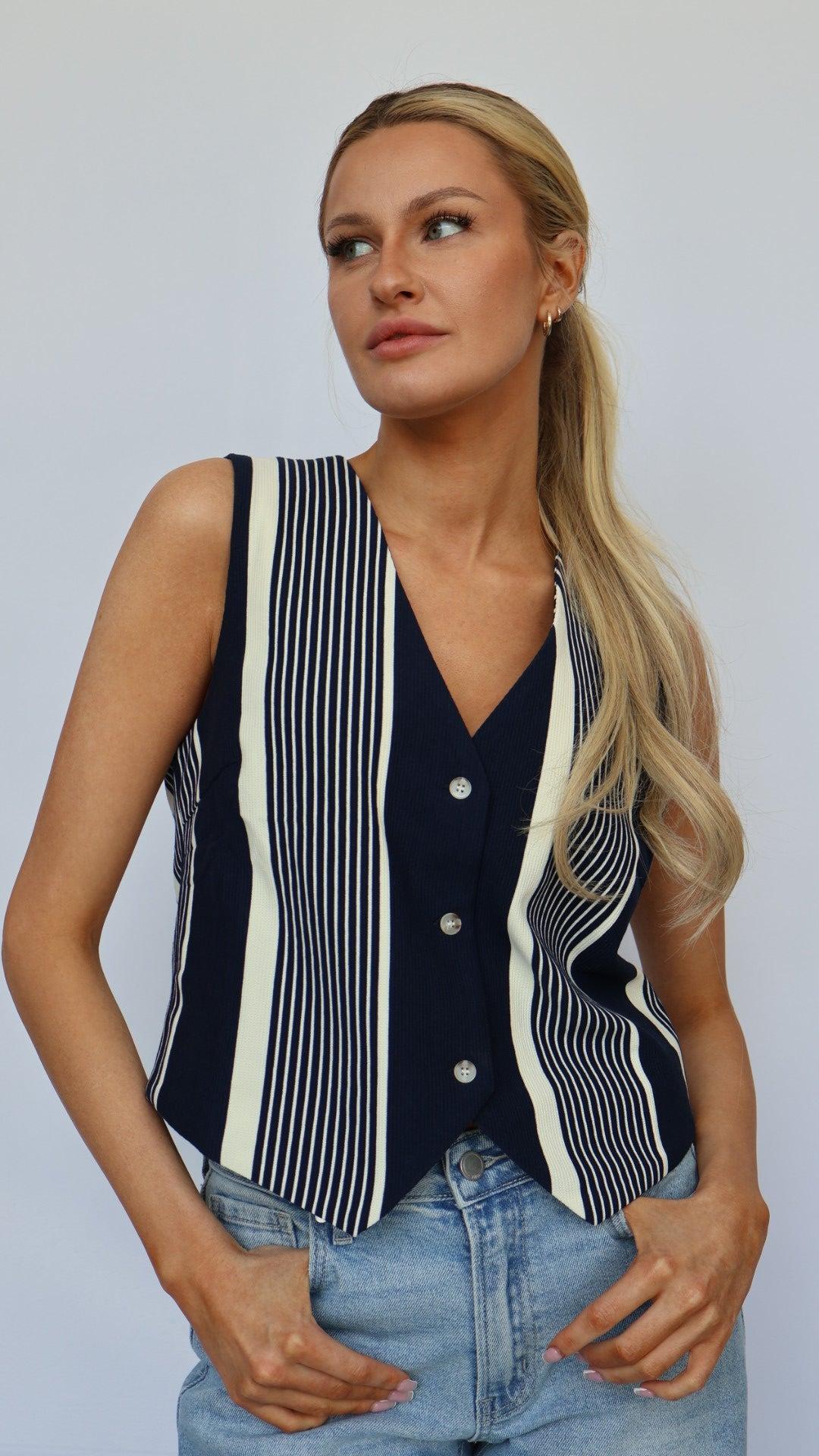 Variegated Stripe Knit Top Product Image