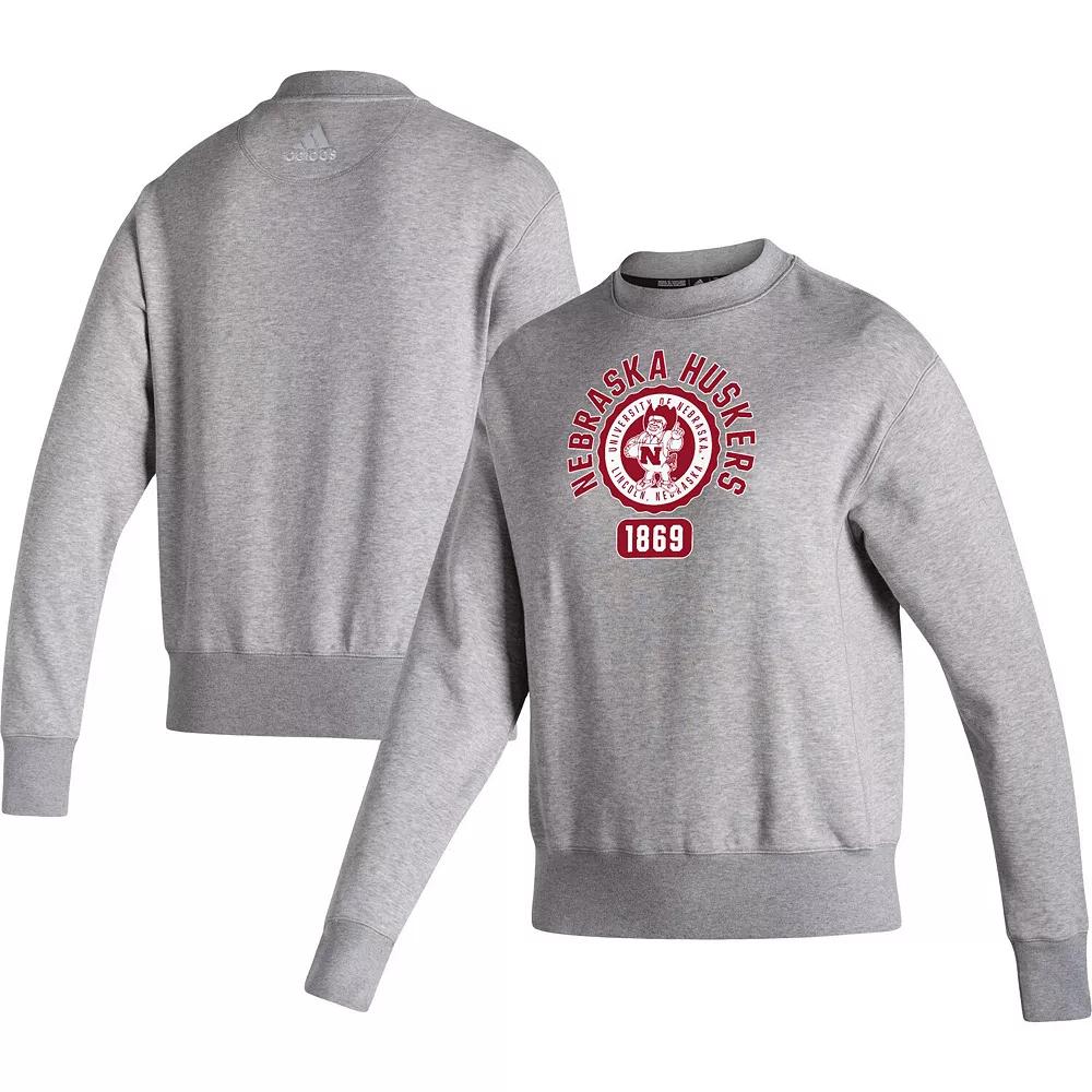 Women's adidas Heathered Gray Texas A&M Aggies Vintage Circle Pullover Sweatshirt,  Product Image