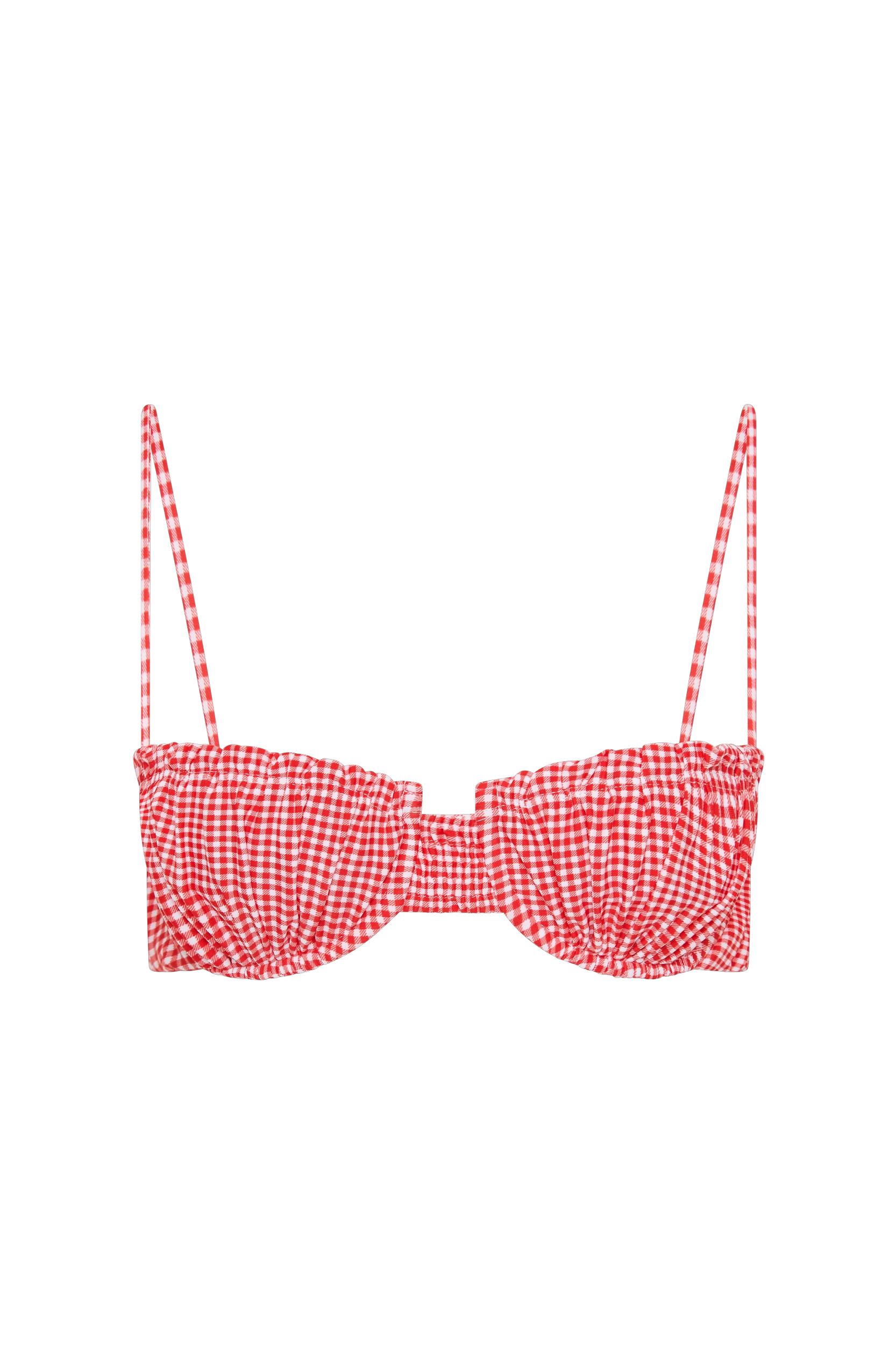 Esterel Bikini Bottom Gingham Red - Final Sale Product Image