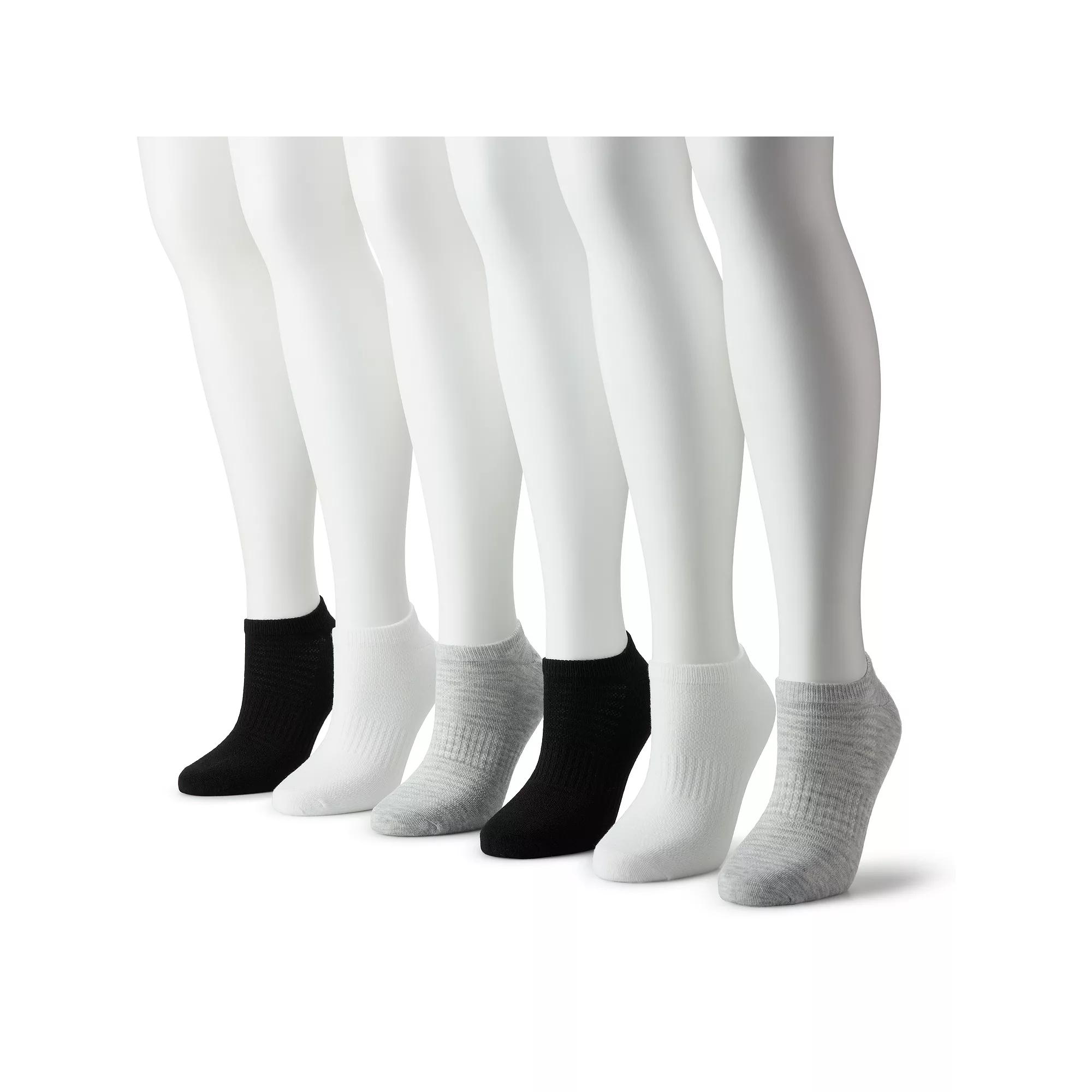 Women's FLX 6-Pack Athletic No Show Socks, Size: 9-11, White Product Image