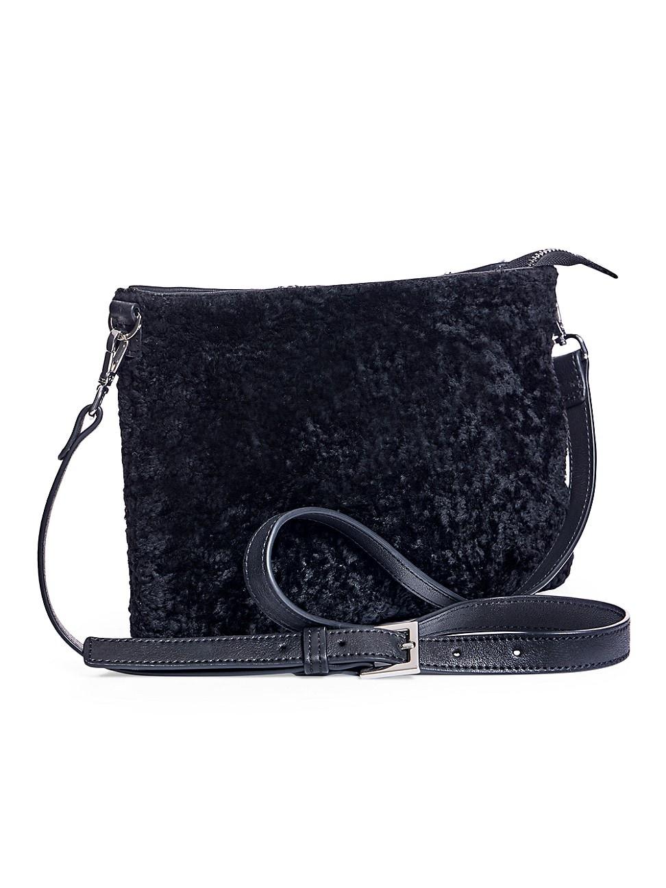 Womens Curly Shearling Crossbody Bag Product Image