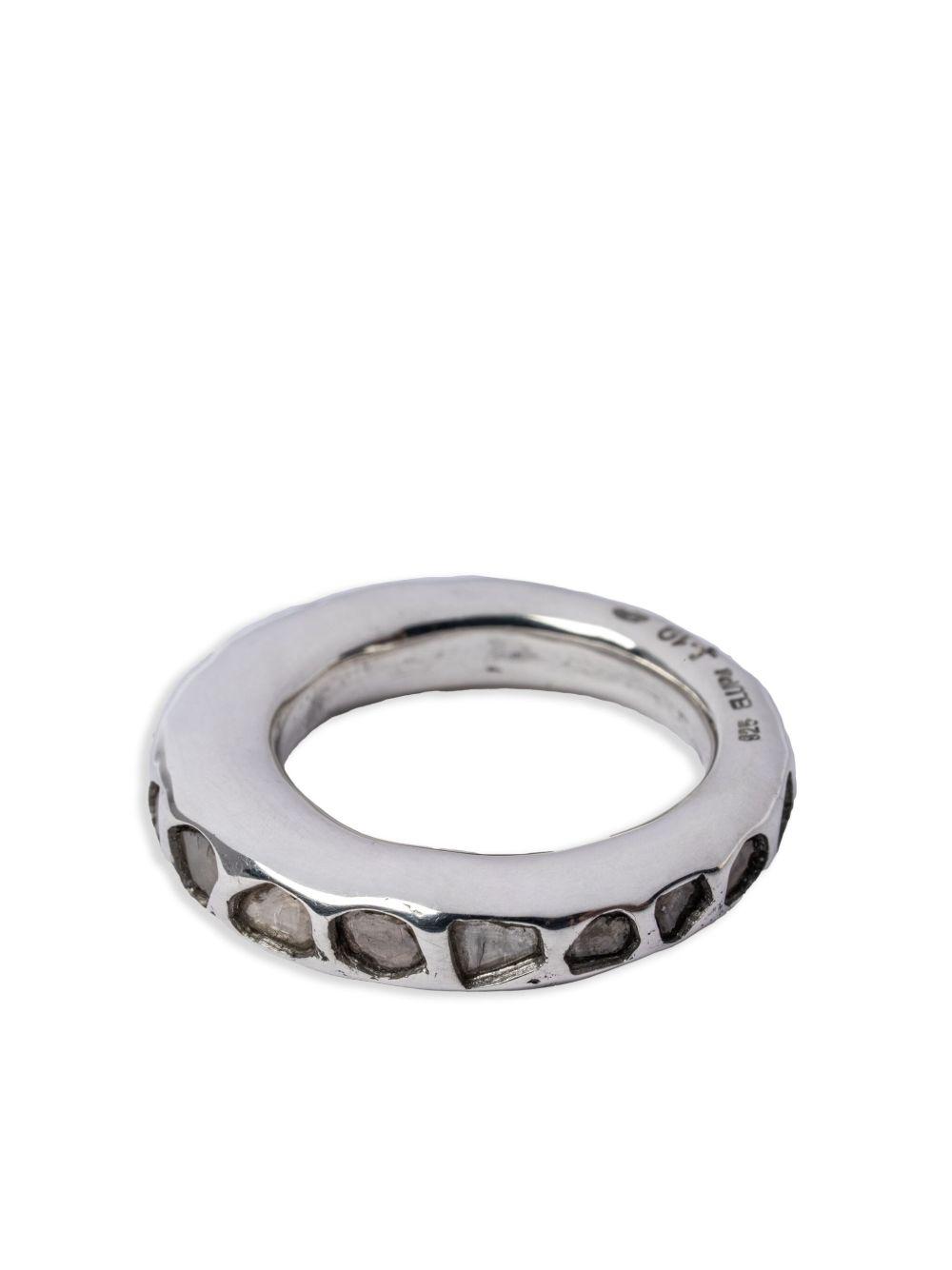 Spacer sterling-silver diamond ring Product Image