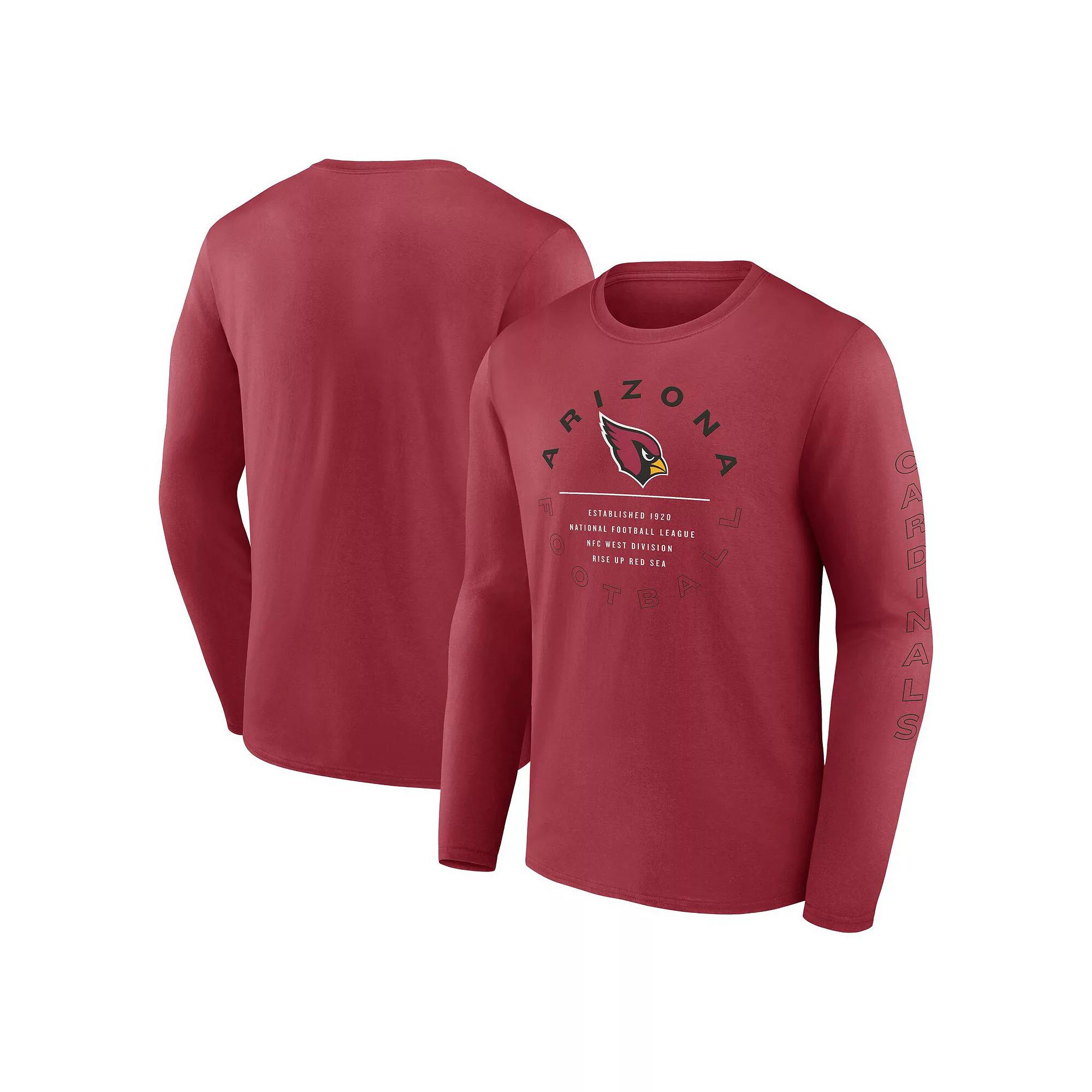 Men's Fanatics Branded Heather Charcoal Oklahoma Sooners Distressed Arch Over Logo Long Sleeve T-Shirt,  Product Image