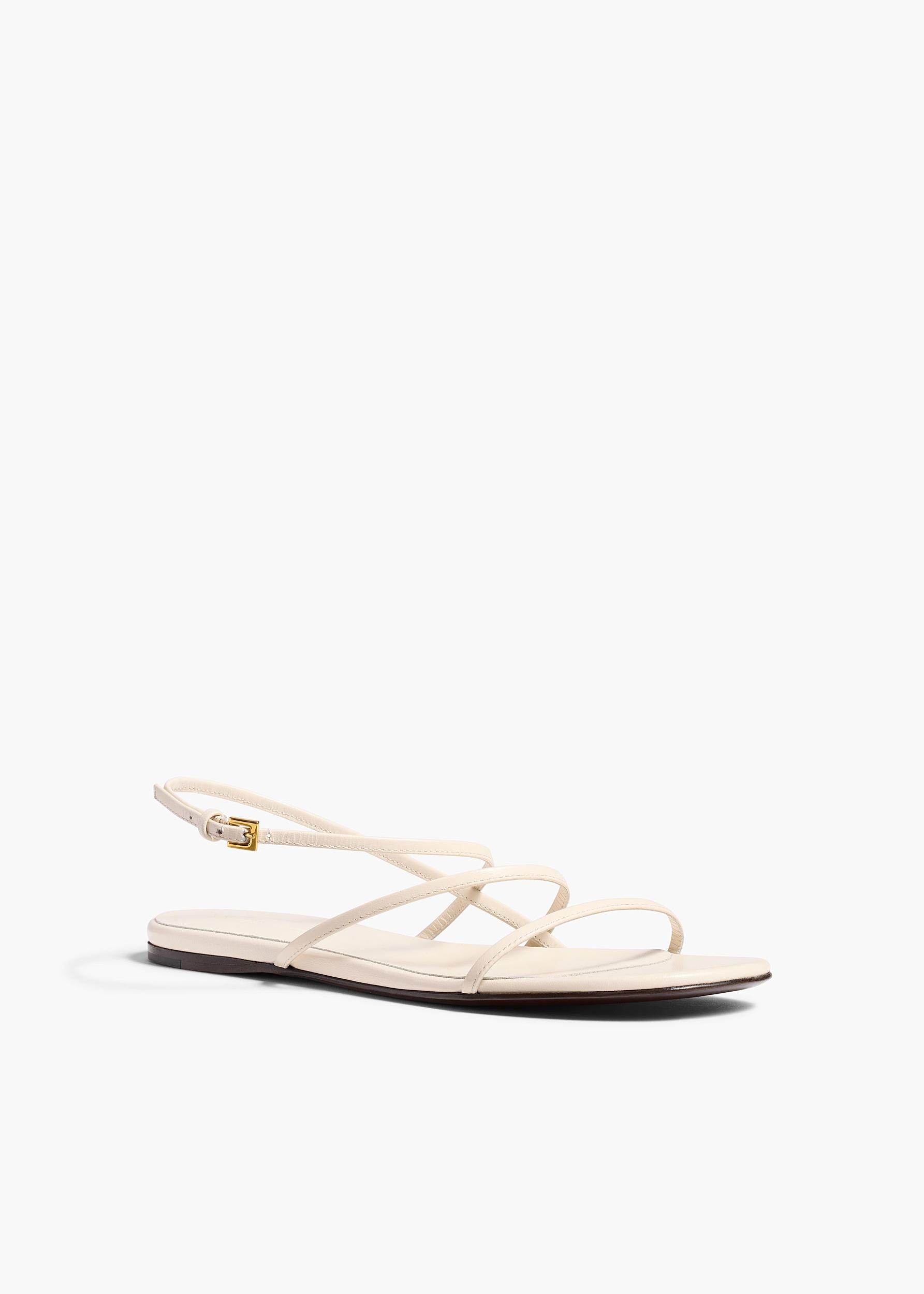 Loop Flat Sandal in Cream Leather Product Image