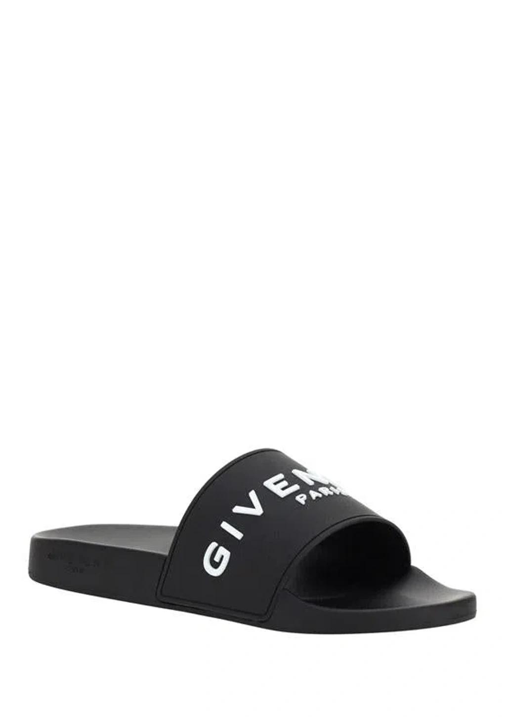Black Logo-Print Pool Slides Product Image