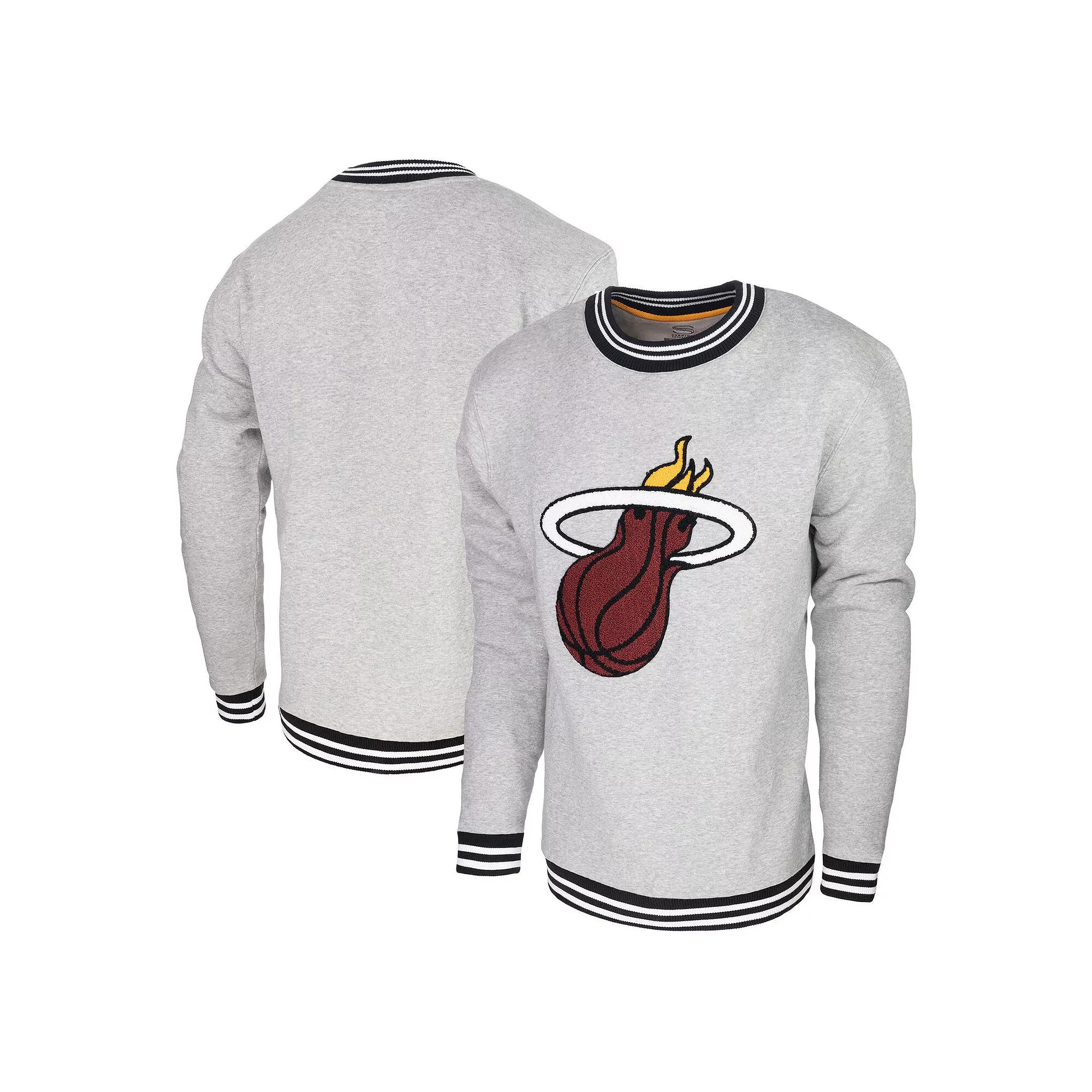 Men's Stadium Essentials Heather Gray Miami Heat Club Level Pullover Sweatshirt, Adult Unisex,  Product Image