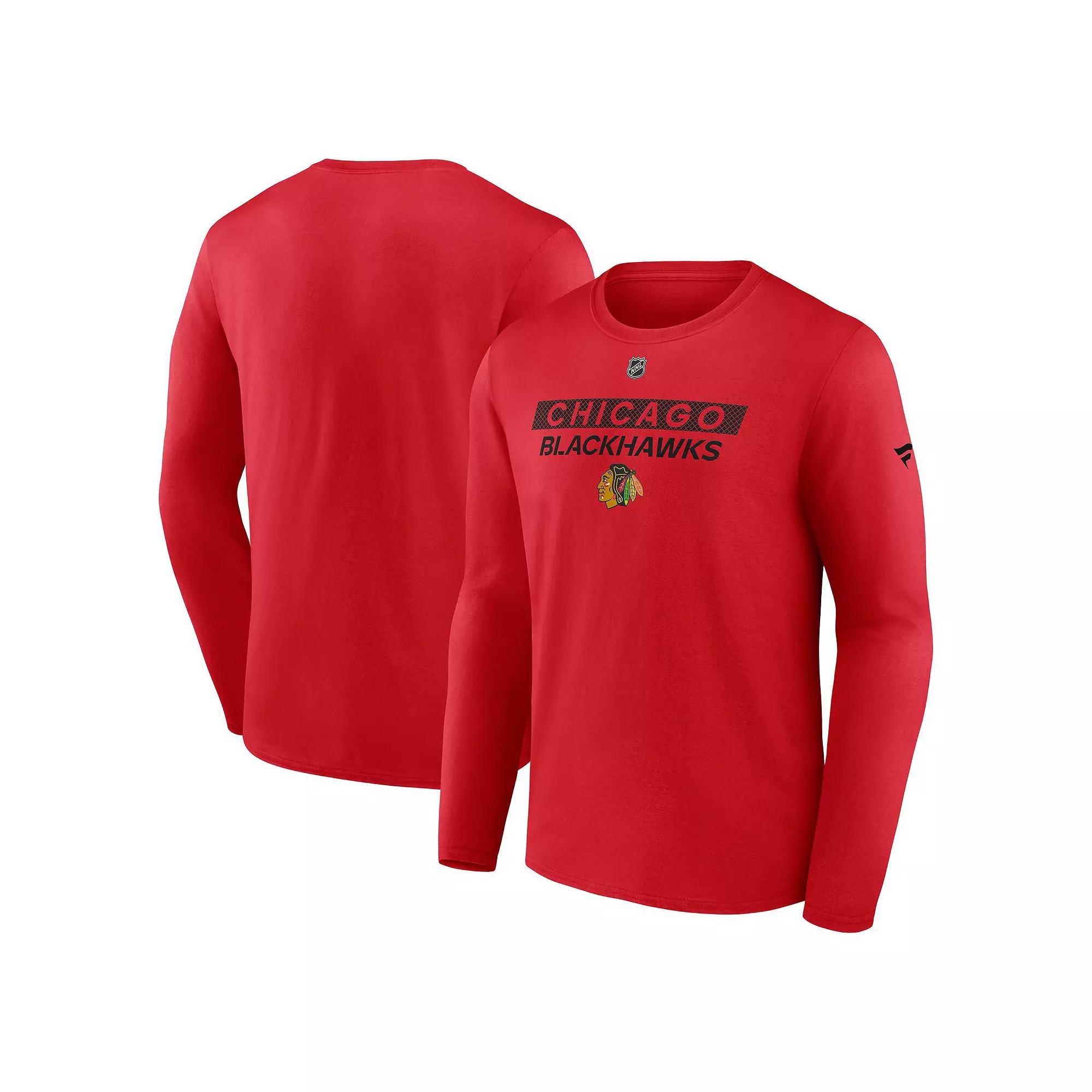Men's Fanatics  Red Chicago Blackhawks Authentic Pro Core Primary Long Sleeve T-Shirt, Size: Medium Product Image