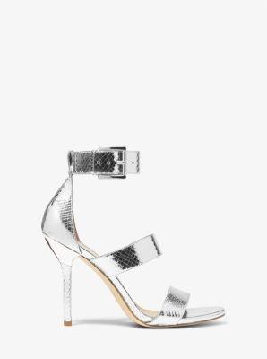 Amal Metallic Snake Embossed Leather Sandal Product Image