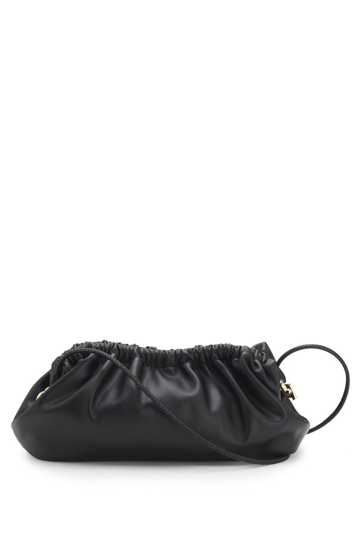 Ruched clutch bag with debossed logo Product Image