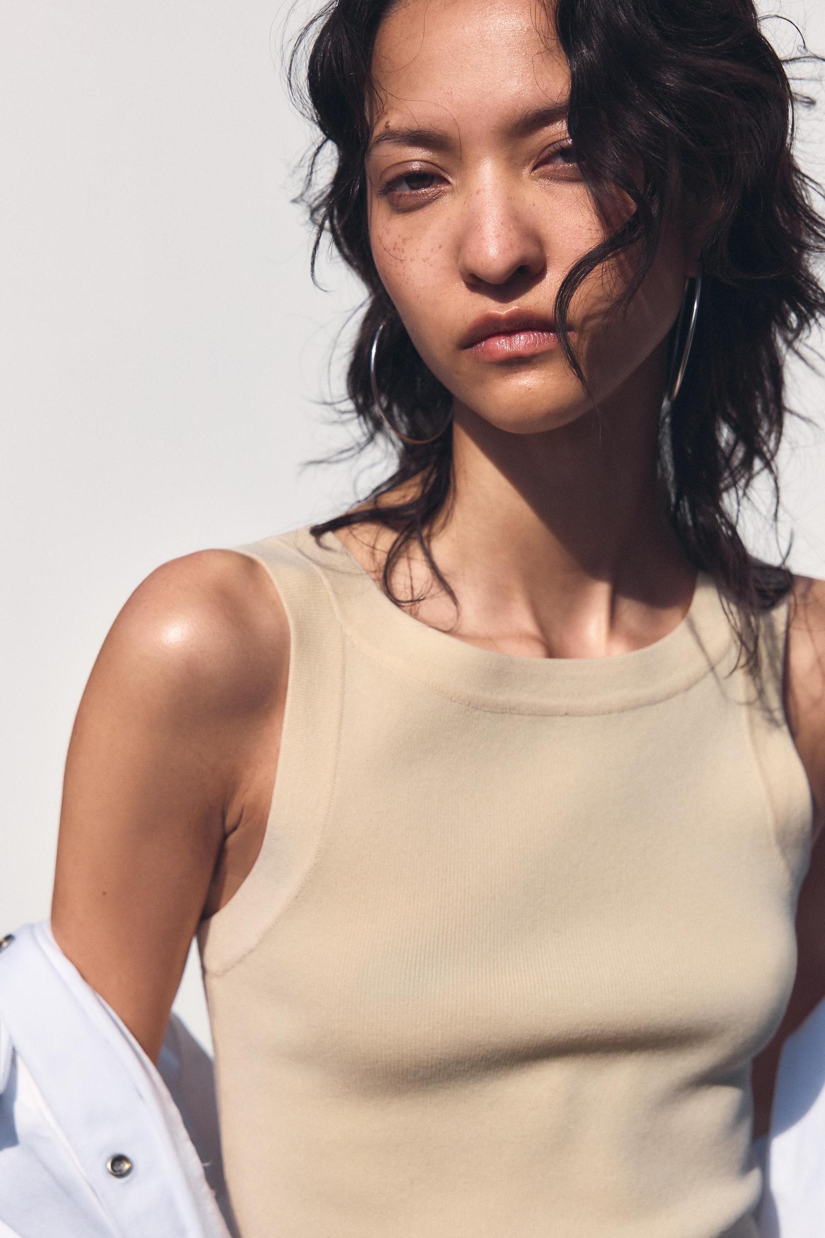 WIDE STRAP KNIT TOP Product Image