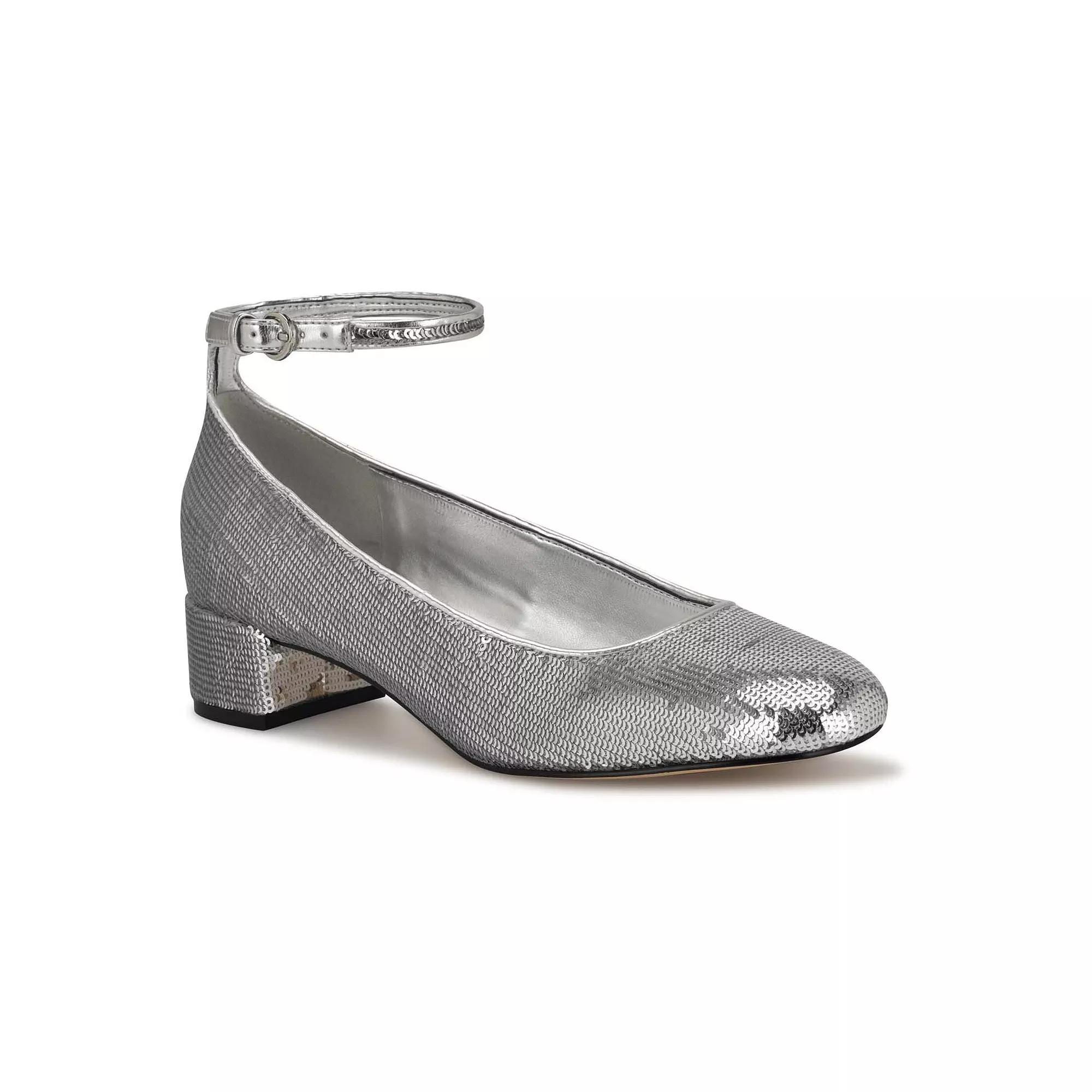 Nine West Amaize Block Heel Ankle Strap Women's Dress Pumps, Size: 7, Dark Red Patent Product Image