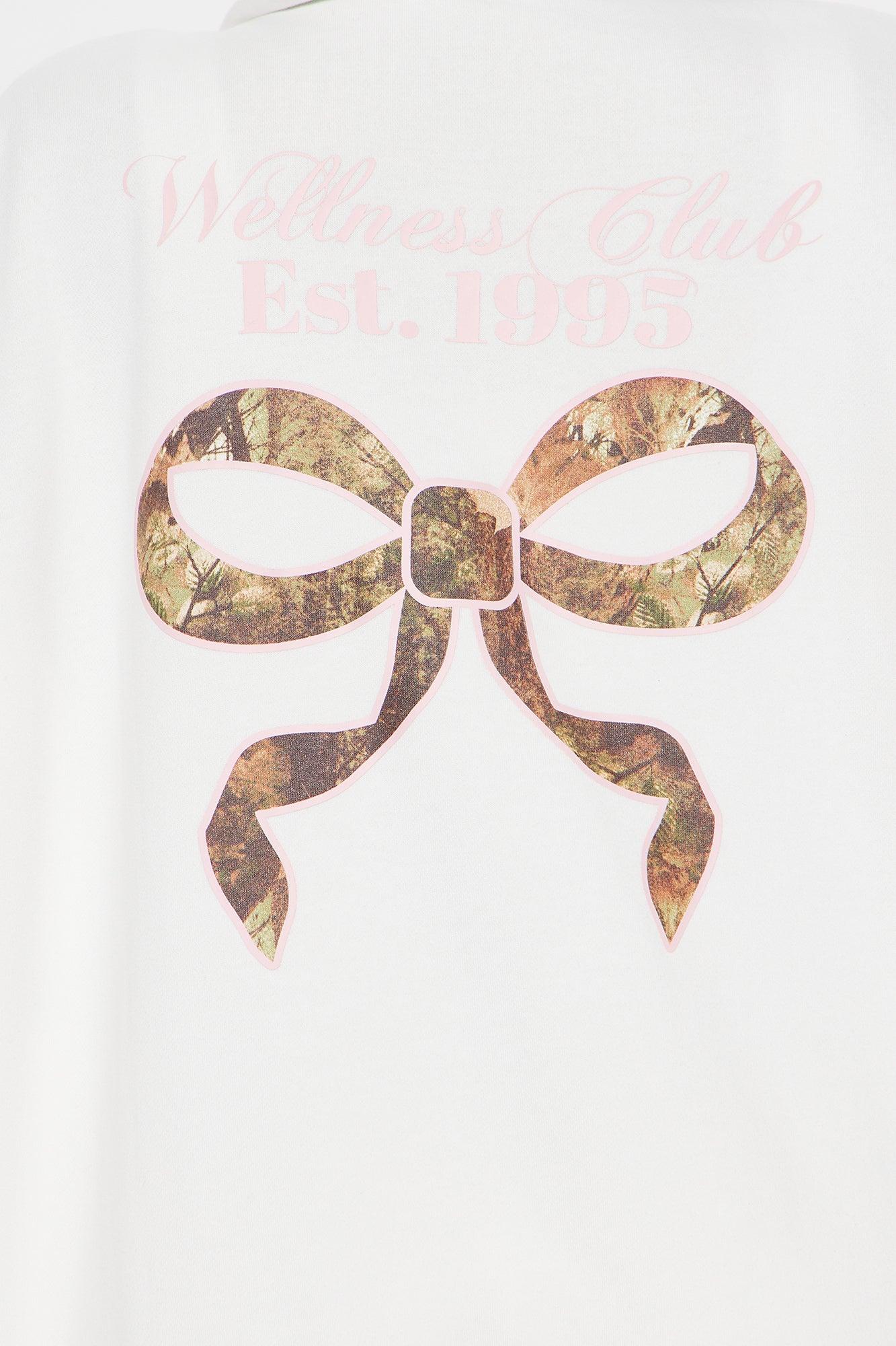 Wellness Club Bow Zip Hoodie - Ivory Female Product Image