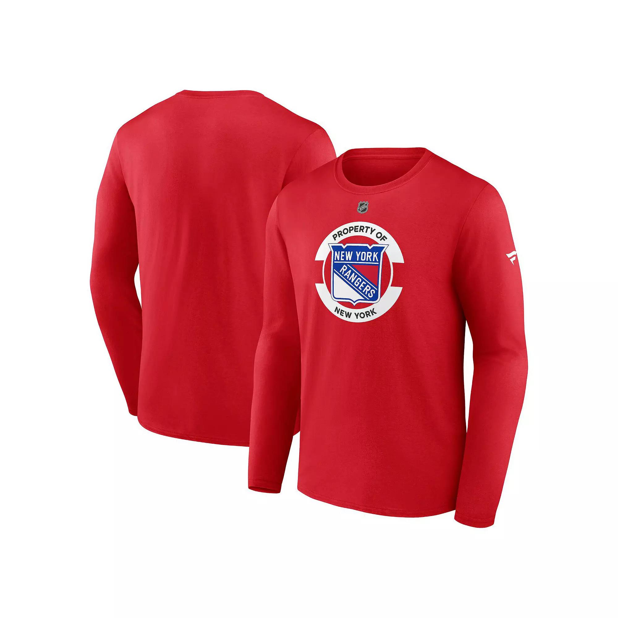 Men's Fanatics Red New York Rangers Authentic Pro Core Secondary Long Sleeve T-Shirt, Size: Small, Ran Red Product Image