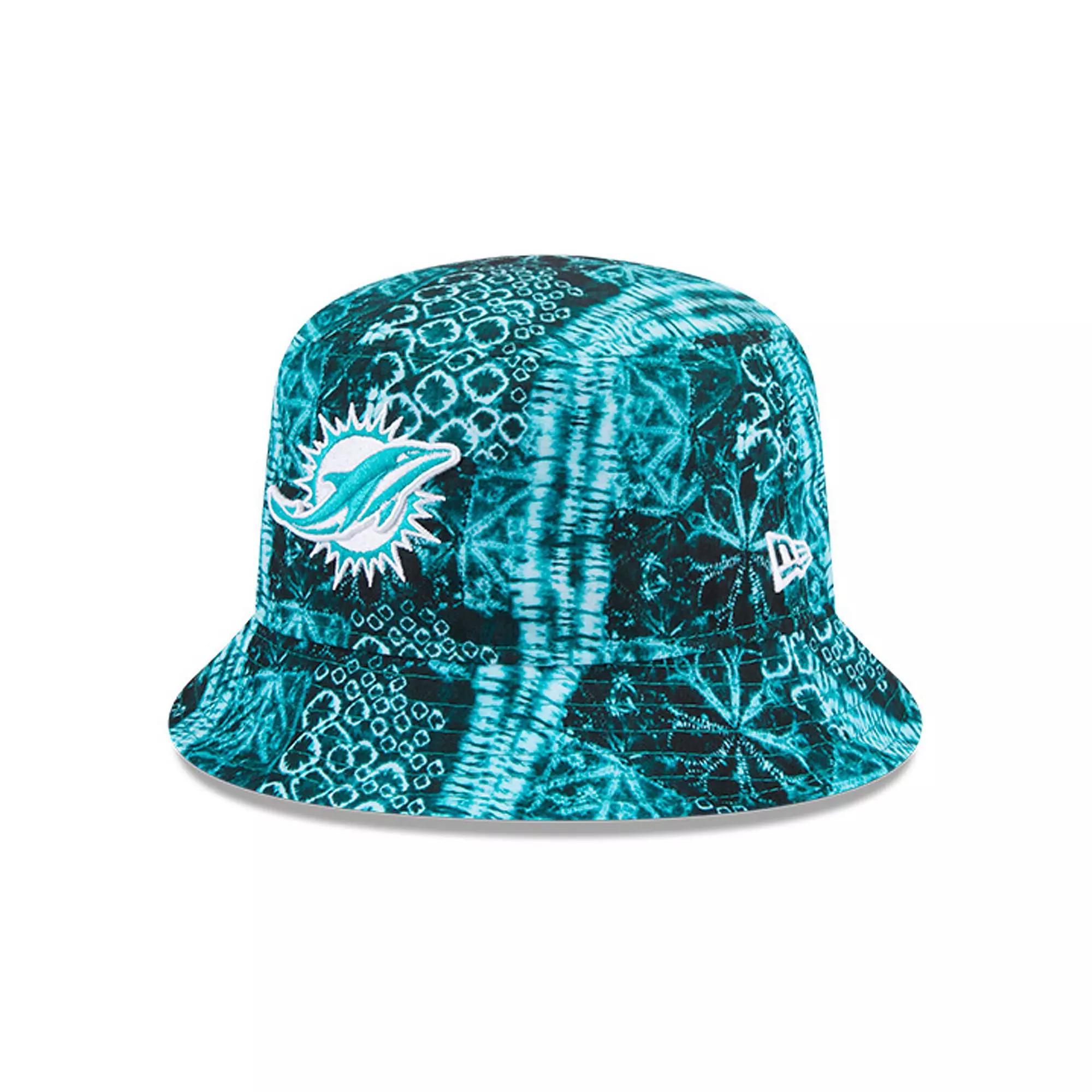 Men's New Era Aqua Miami Dolphins Shibori Bucket Hat, Size: Small/Medium, Turquoise A Product Image