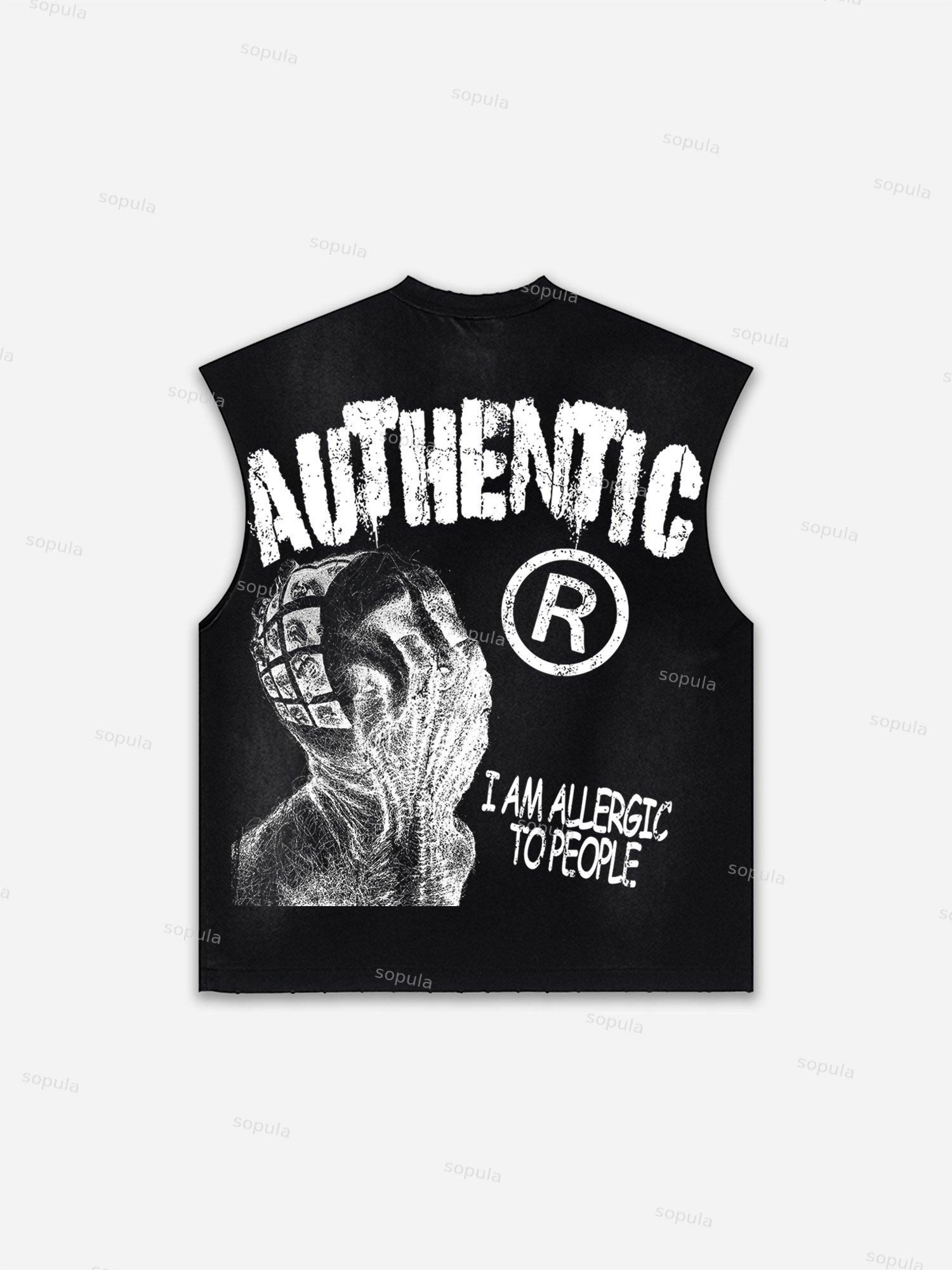 Captivity Live Free Or Die Print Distressed Tank Top Product Image