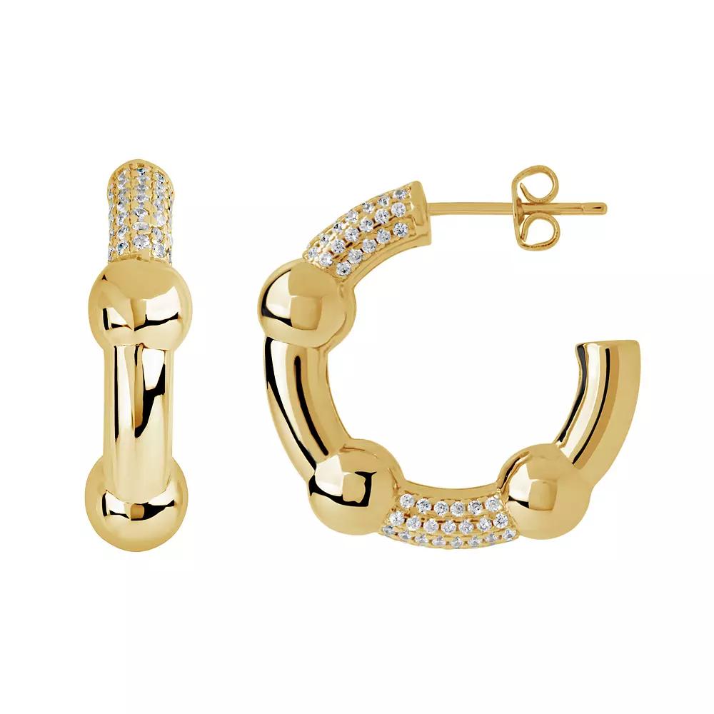 MC Collective Cubic Zirconia Emilee Hoop Earrings, Women's, Gold Tone Product Image