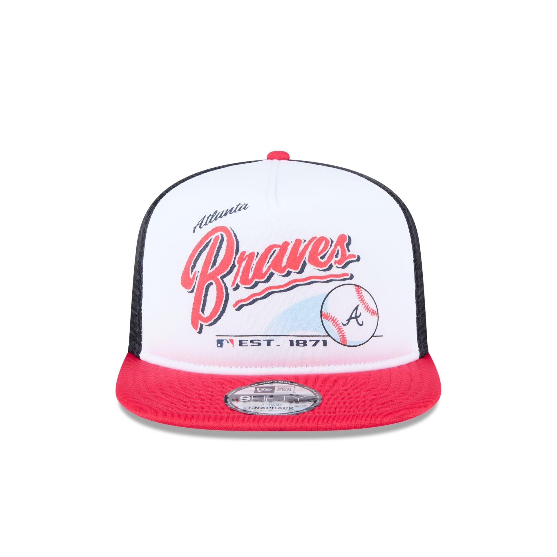 Atlanta Braves Retro Script 9FIFTY A-Frame Trucker Hat Male Product Image