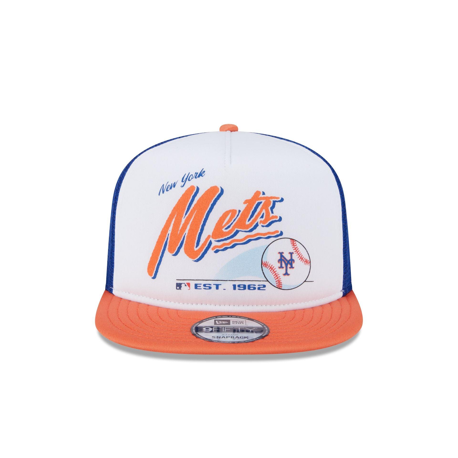 New York Mets Retro Script 9FIFTY A-Frame Trucker Hat Male Product Image