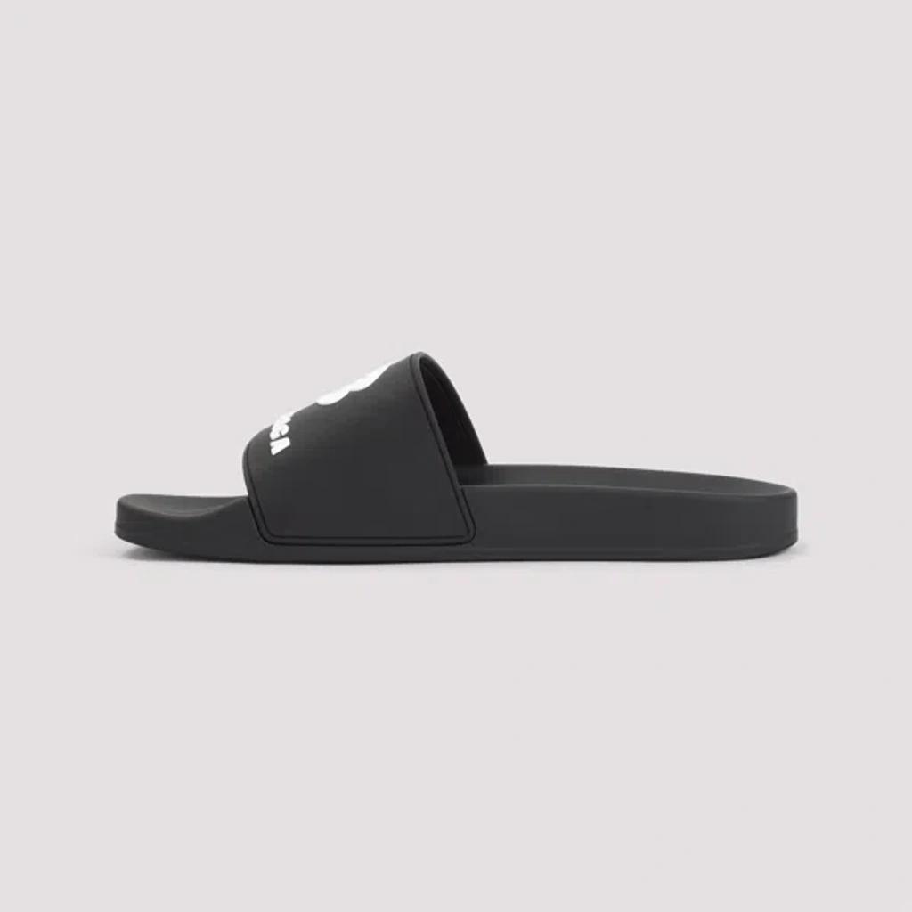 BALENCIAGA Rubber Slide Sandals For The Pool Men In Black White Product Image