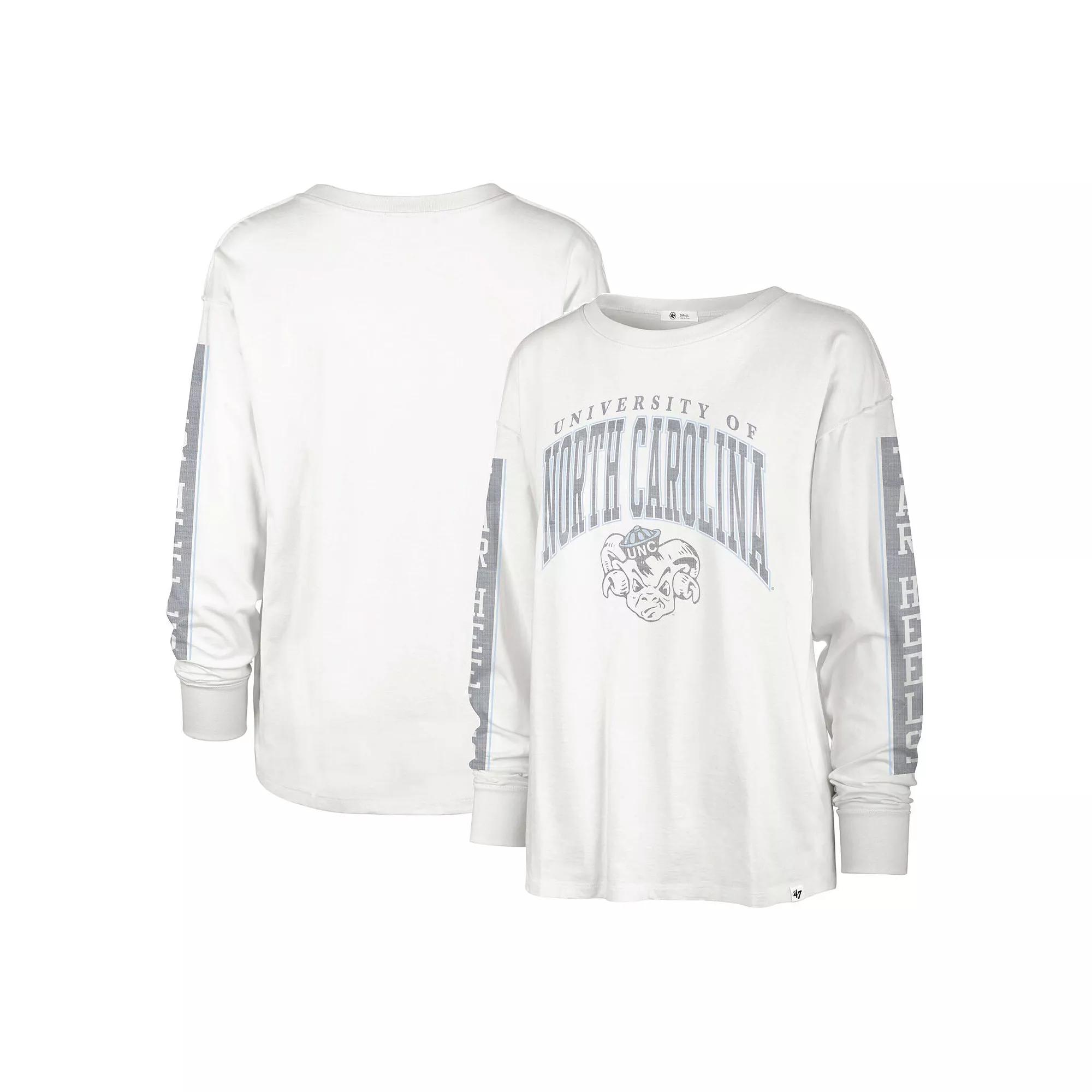 Women's '47 White North Carolina Tar Heels Statement SOA 3-Hit Long Sleeve T-Shirt,  Product Image