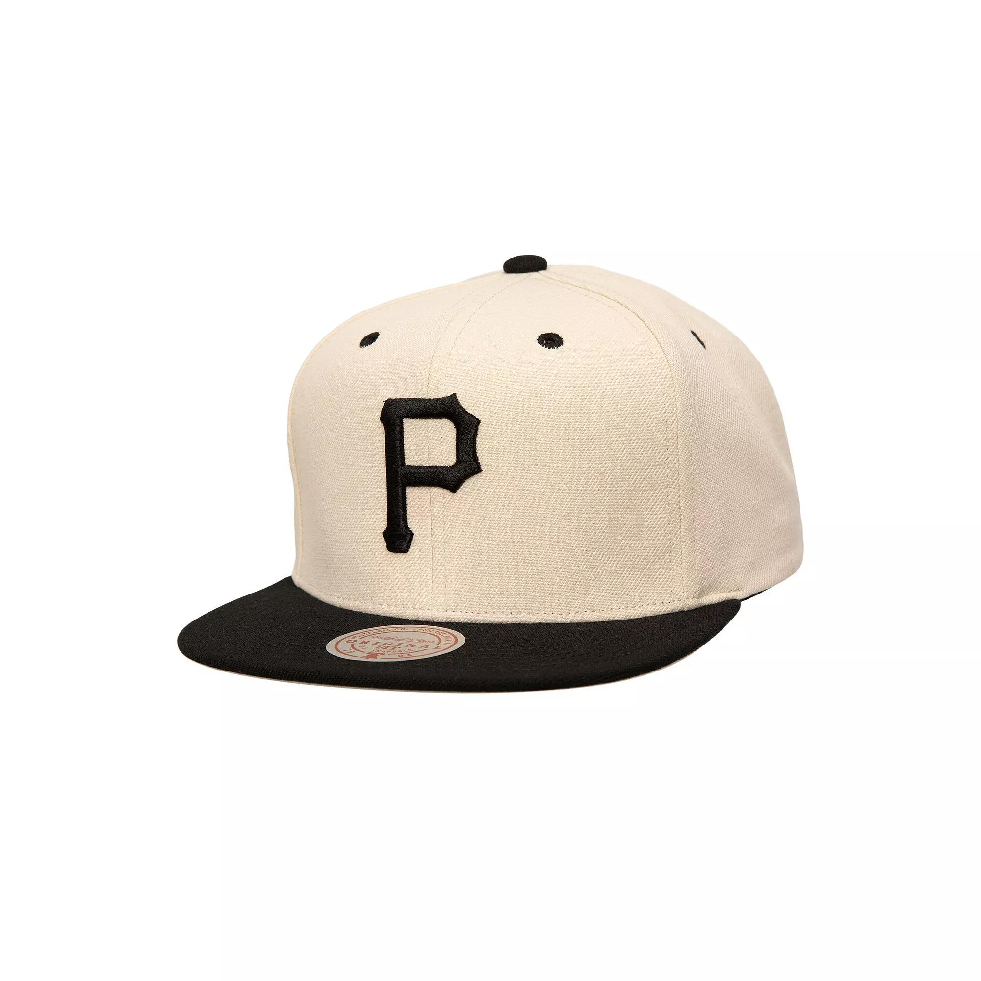 Men's Mitchell & Ness Cream Pittsburgh Pirates Snapback Hat, Beige Product Image