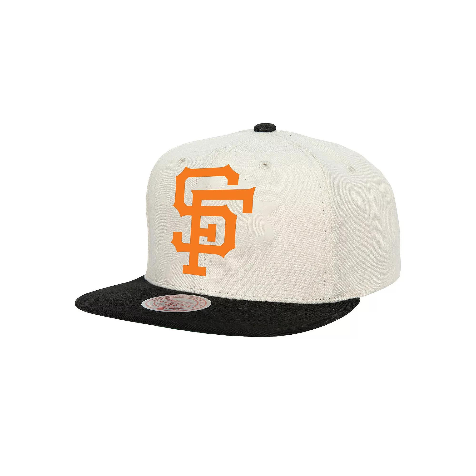 Men's Mitchell & Ness Cream San Francisco Giants Cooperstown Collection Basic Flip Snapback Hat, Beige Product Image