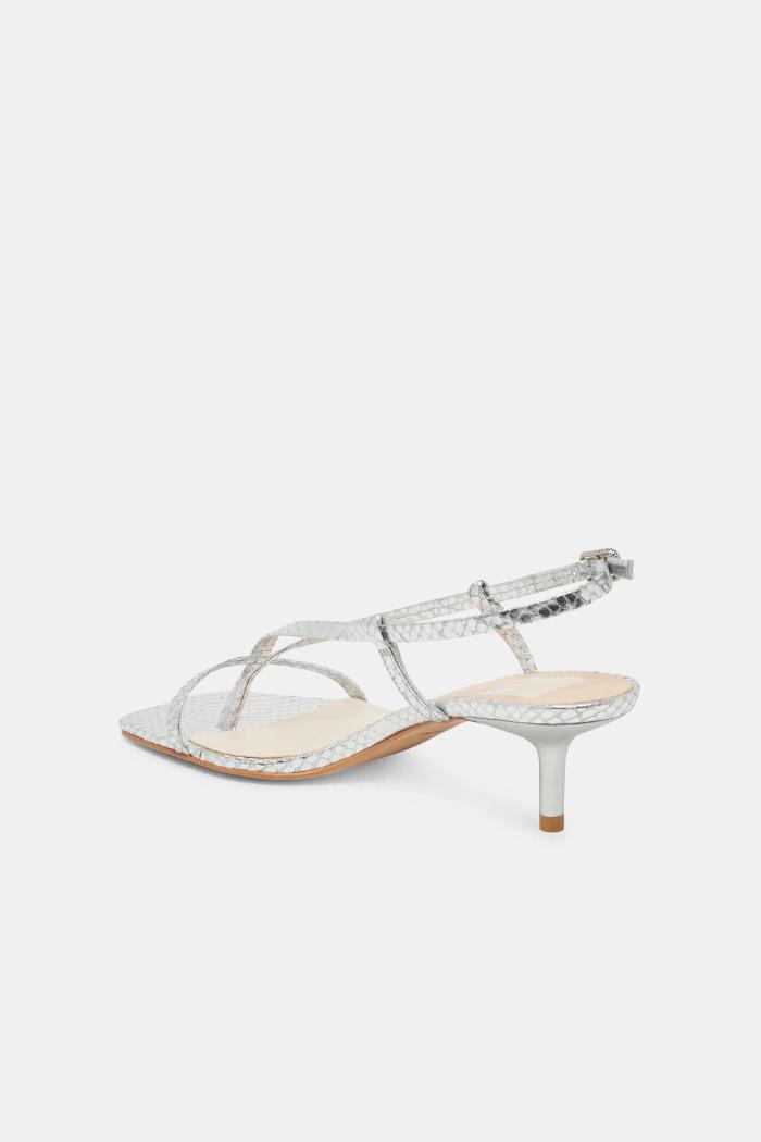 Laury Heels - Silver Embossed Leather Product Image