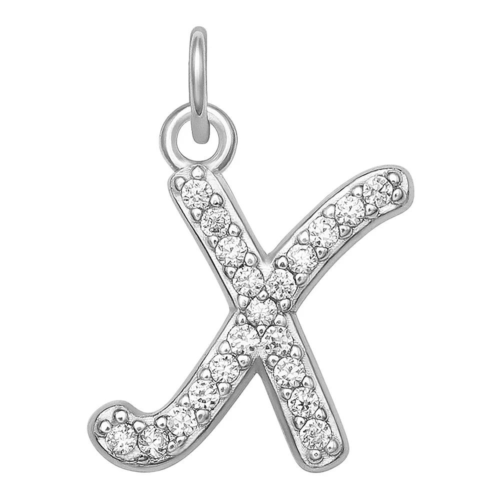 LC Lauren Conrad Sterling Silver Cubic Zirconia Initial Charm, Womens, Gold Tone O Product Image