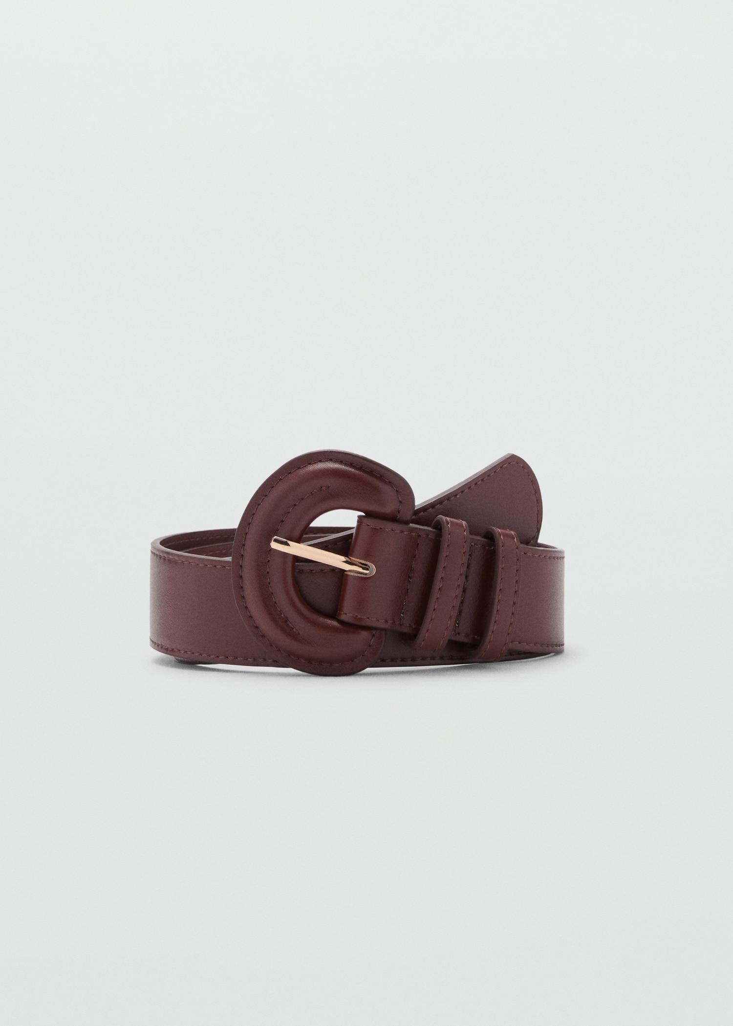 Oval buckle belt - Women | MANGO USA Product Image