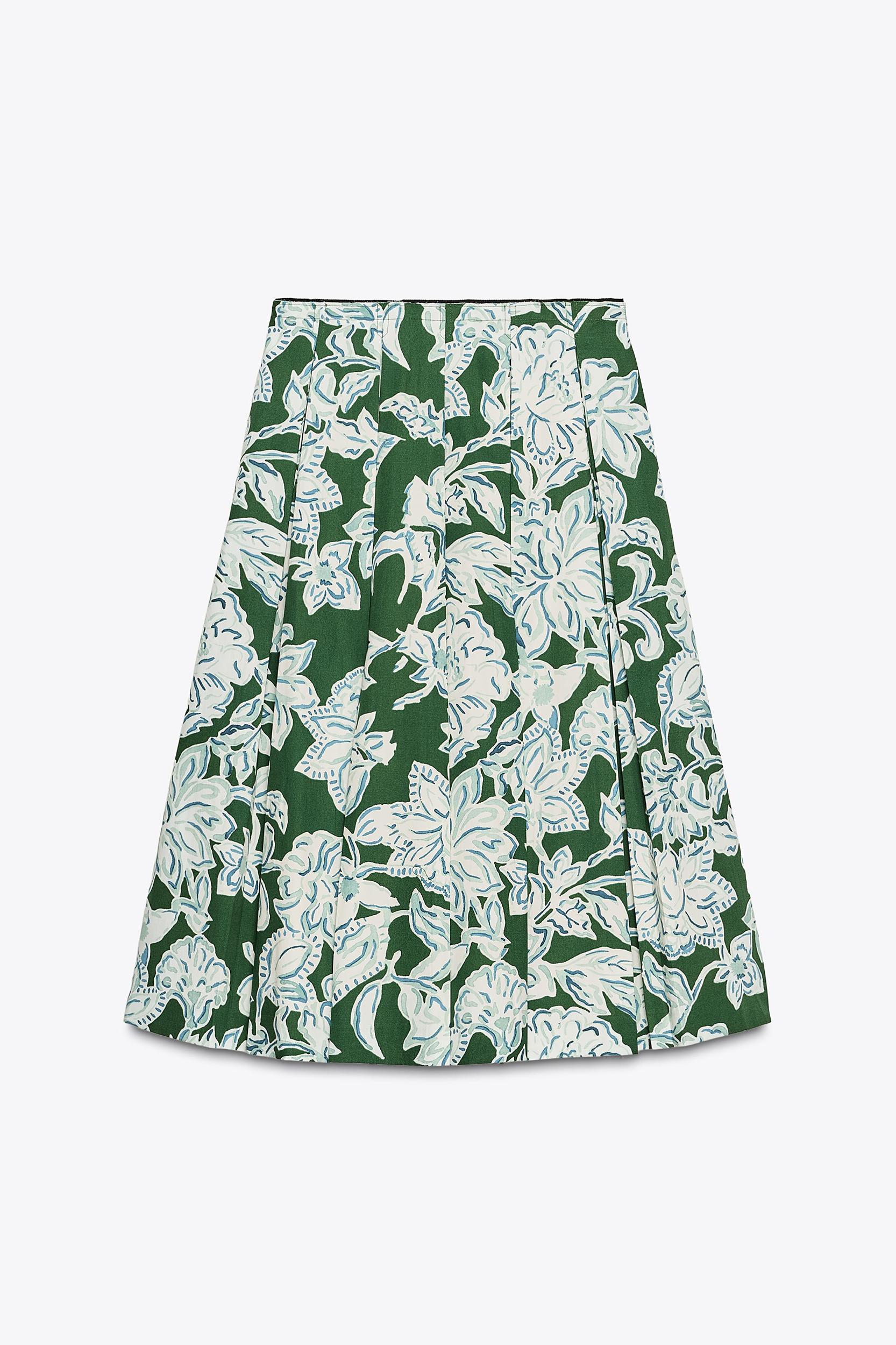 PLEATED FLORAL SKIRT ZW COLLECTION Product Image
