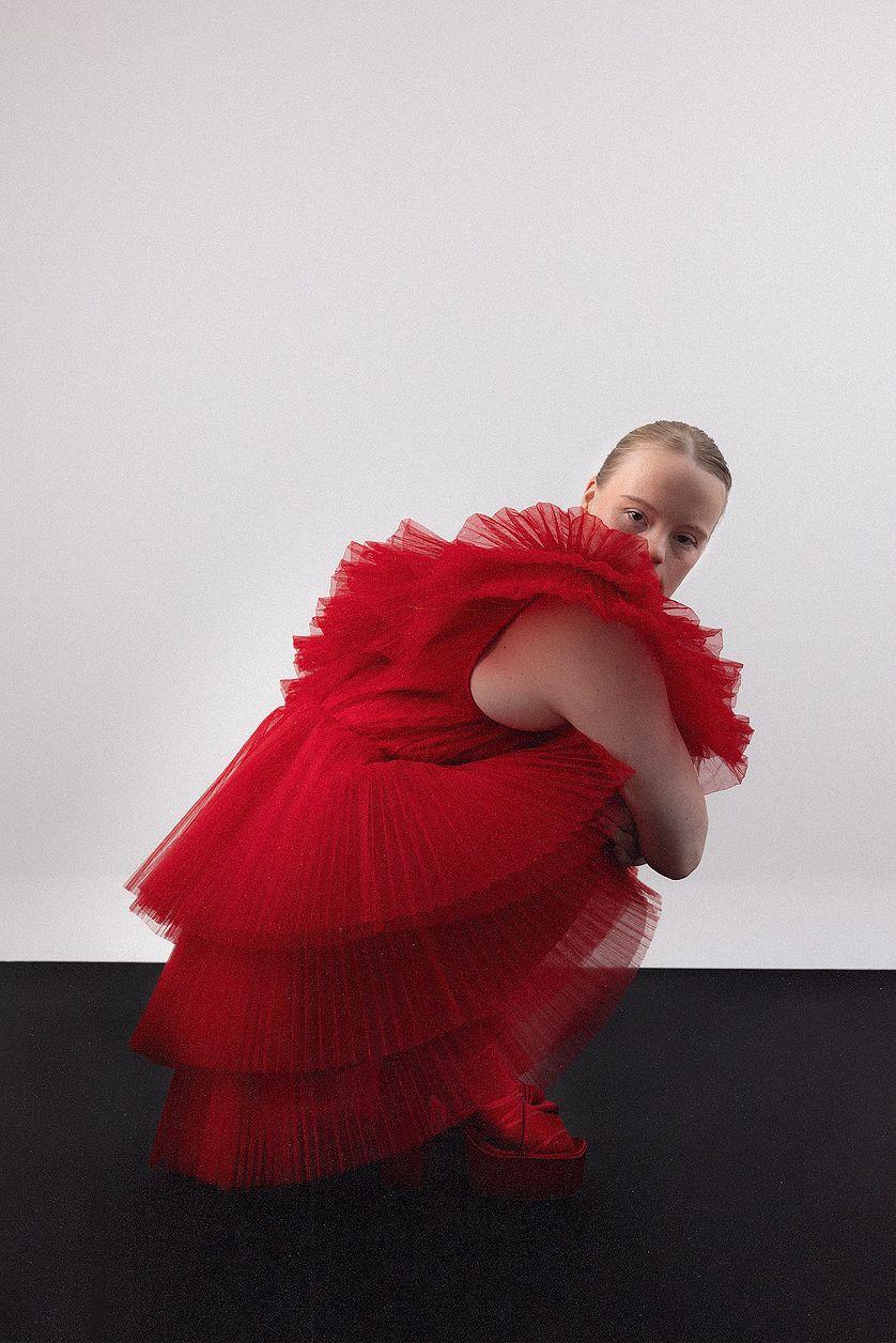 One Shoulder Asymmetric Tulle Dress Product Image