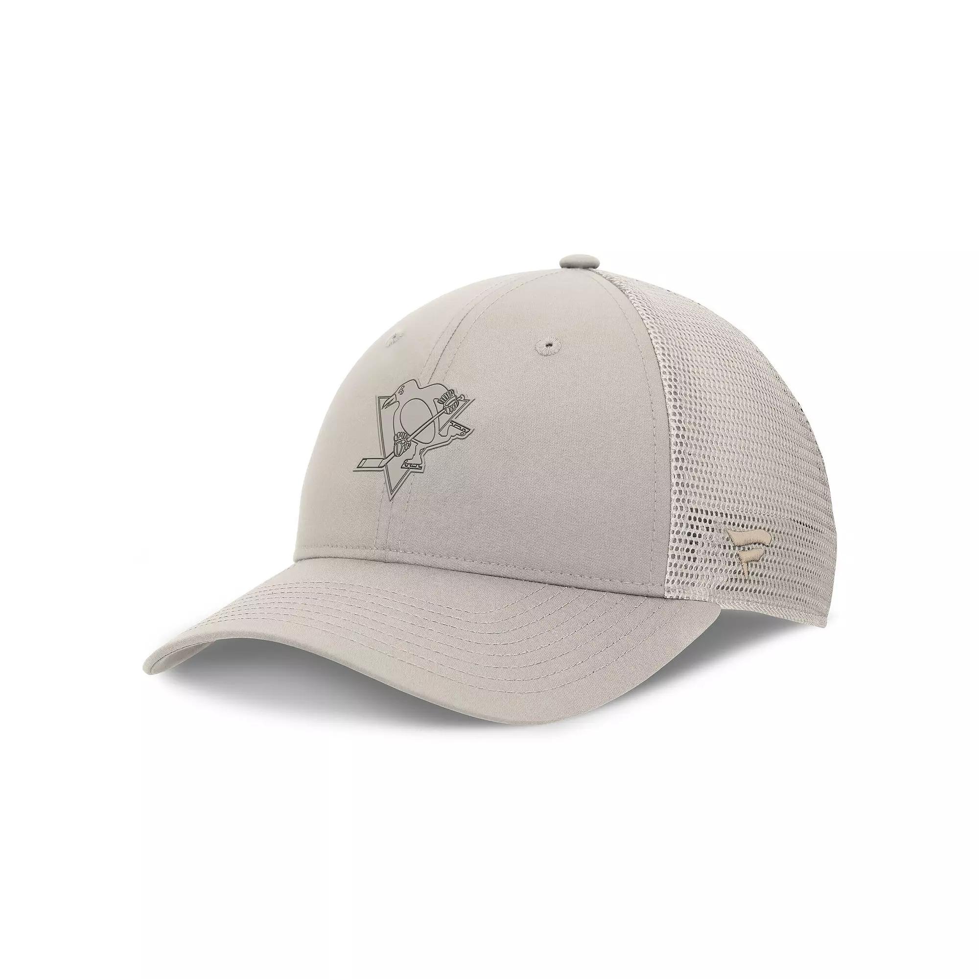 Women's Fanatics Tan Pittsburgh Penguins Authentic Pro Road Trucker Adjustable Hat, Team Product Image