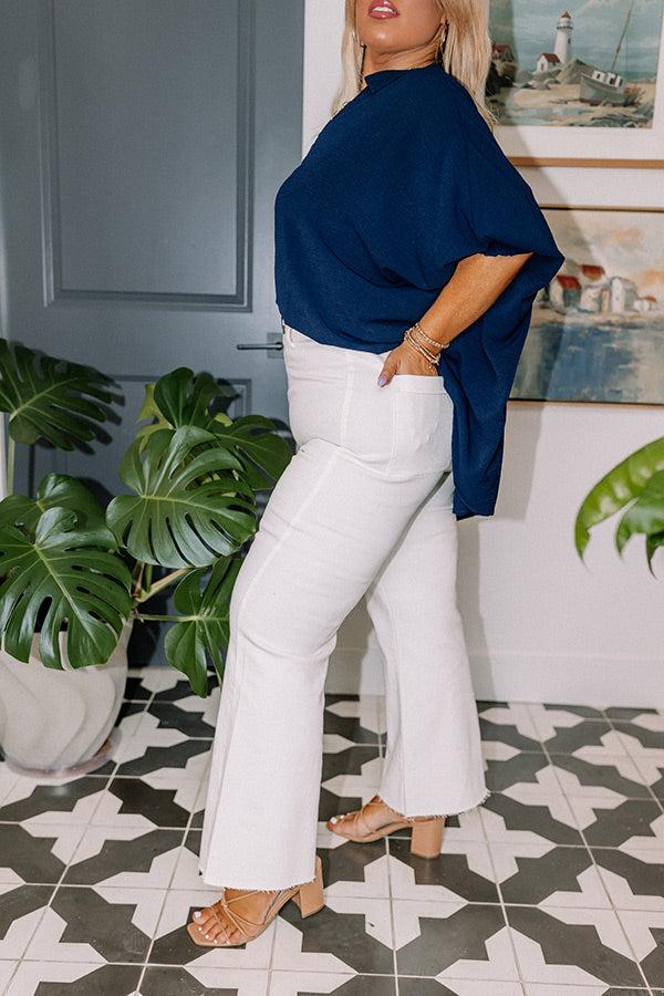 The Adriana High Waist Wide Leg Jean in Ivory Curves Product Image