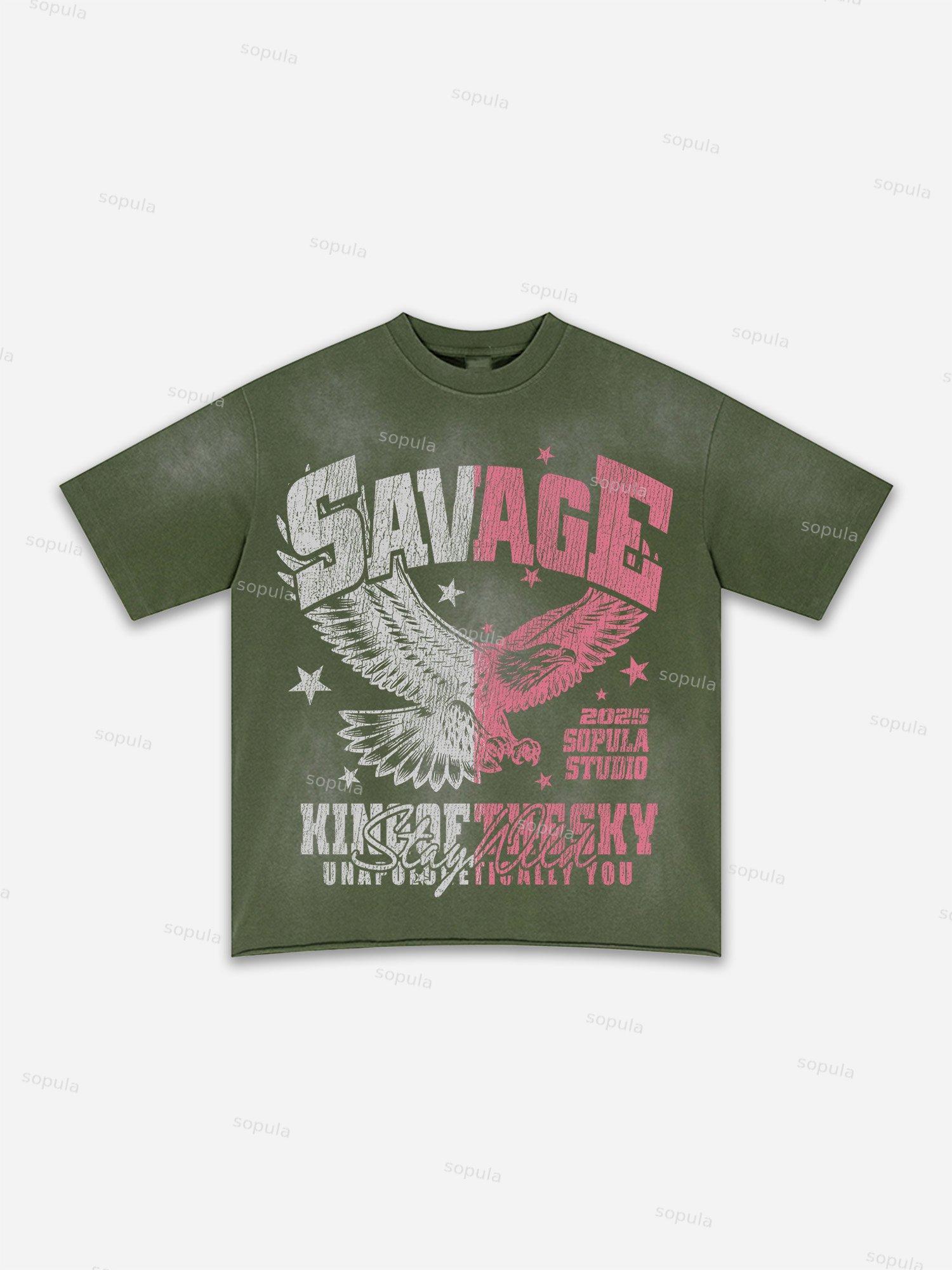 Street Goals Lip Braces Make Vintage Printed Graphic Washed T-shirt Product Image