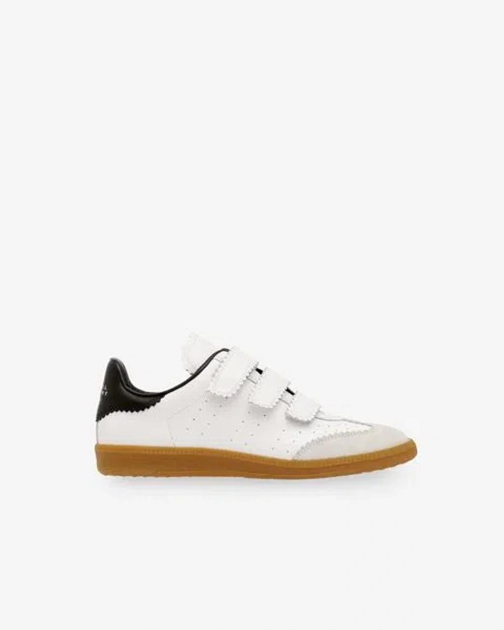 ISABEL MARANT Beth Suede-trimmed Leather Sneakers In White Product Image