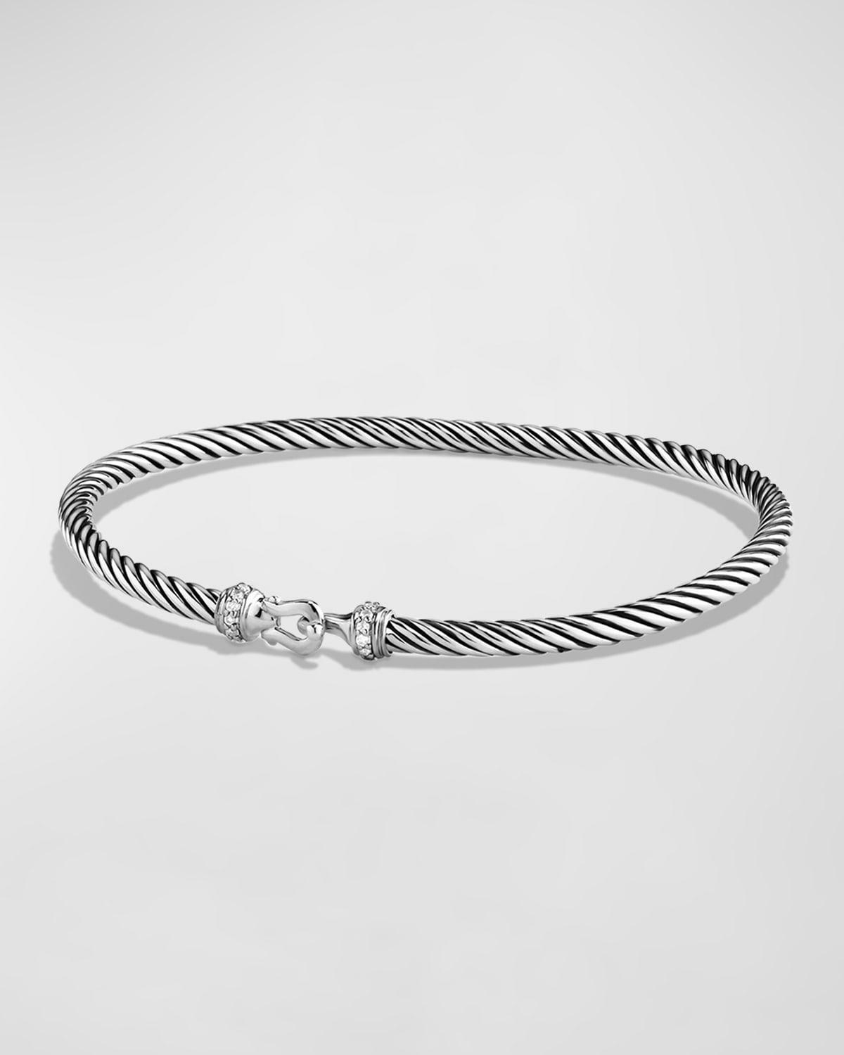 3mm Cable Buckle Bracelet with Diamonds Product Image