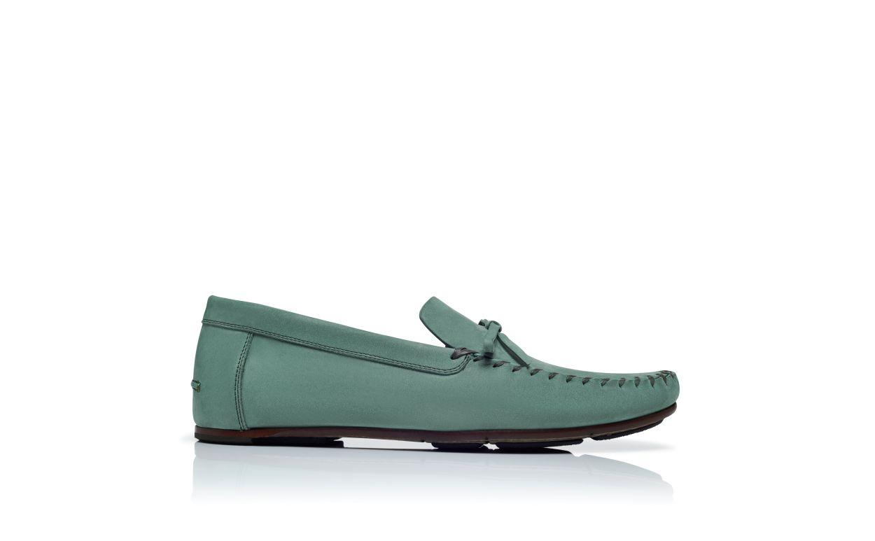 GARGANO Dark Green Calf Leather Slippers Product Image